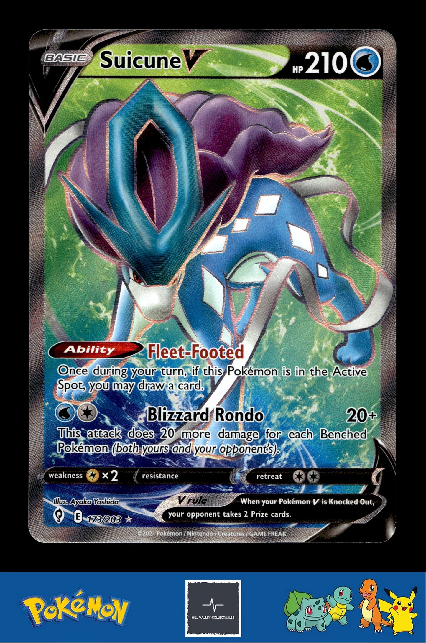 2021 Pokemon TCG SWSH Evolving Skies 173/203 Suicune V