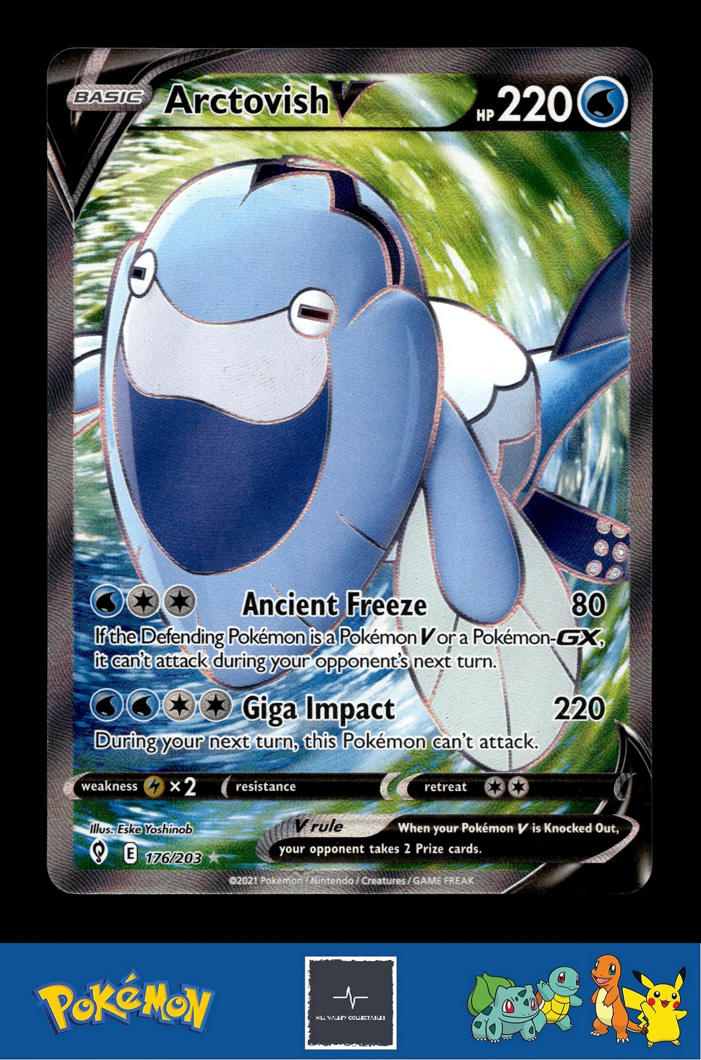 2021 Pokemon TCG SWSH Evolving Skies 176/203 Arctovish V