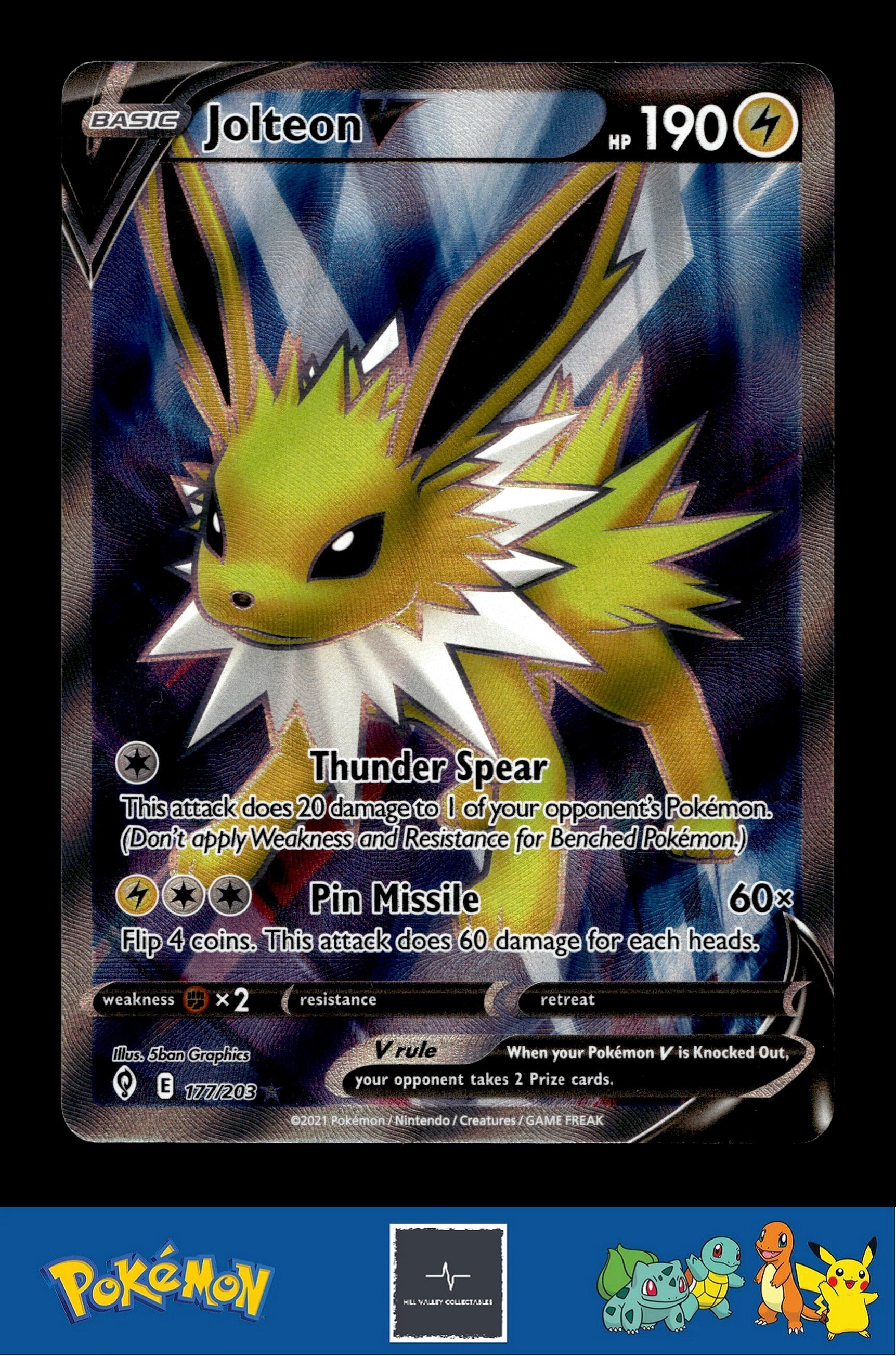 2021 Pokemon TCG SWSH Evolving Skies 177/203 Jolteon V