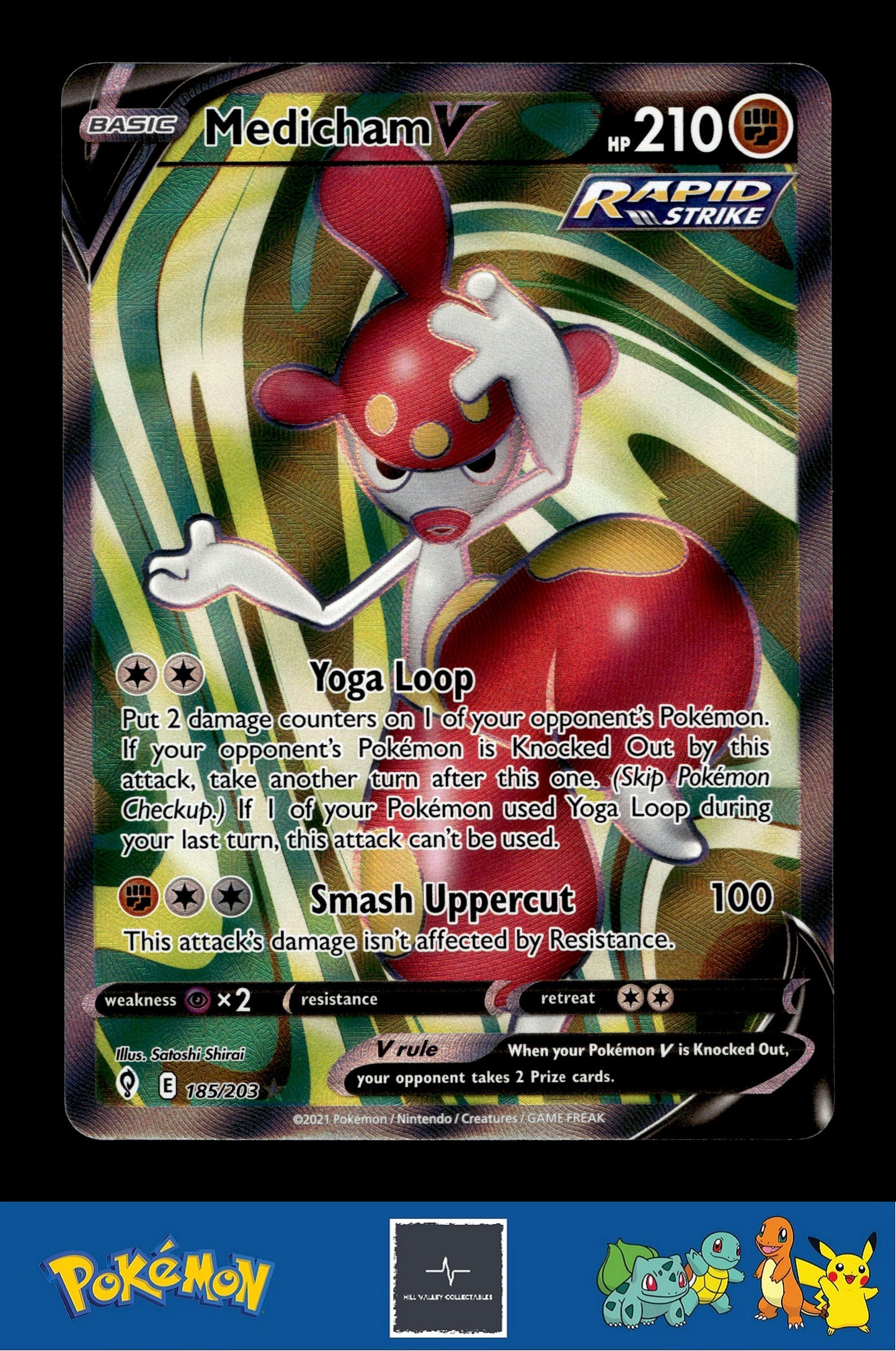 2021 Pokemon TCG SWSH Evolving Skies 185/203 Medicham V