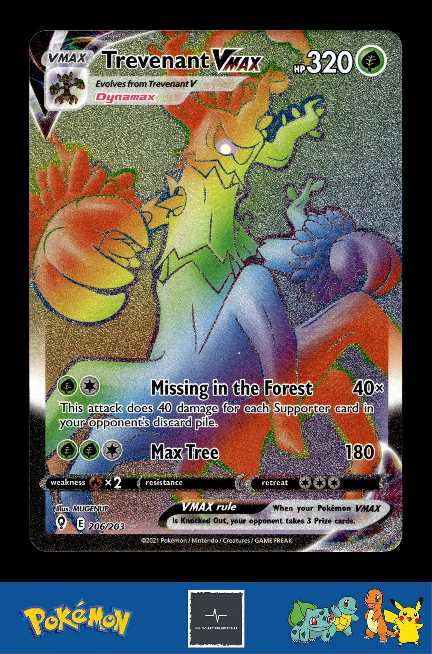 2021 Pokemon TCG SWSH Evolving Skies 206/203 Trevenant VMAX