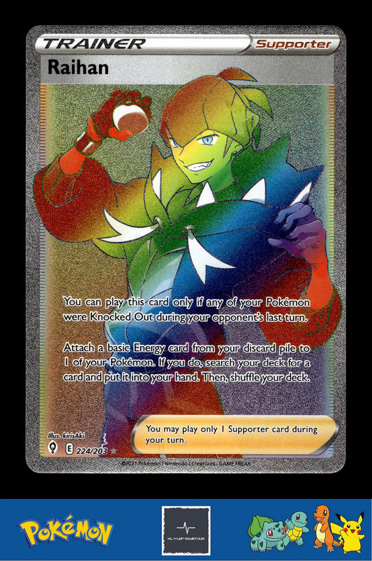 2021 Pokemon TCG SWSH Evolving Skies 224/203 Raihan