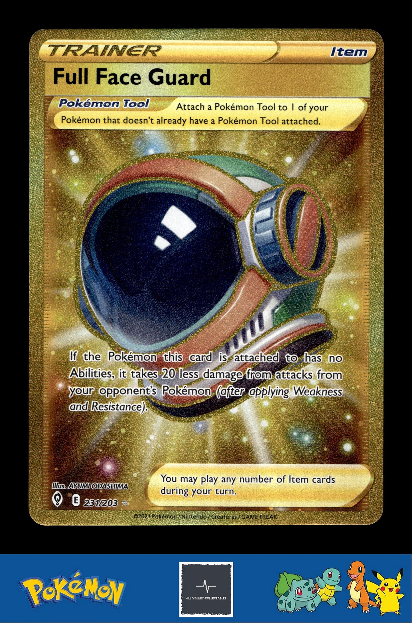 2021 Pokemon TCG SWSH Evolving Skies 231/203 Full Face Guard