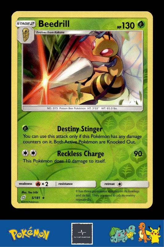 2019 Pokemon SM Team Up 5/181 Beedrill Reverse