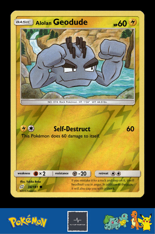 2019 Pokemon SM Team Up 34/181 Alolan Geodude Reverse