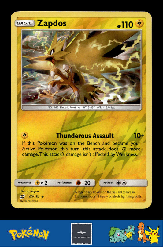 2019 Pokemon SM Team Up 40/181 Zapdos Reverse