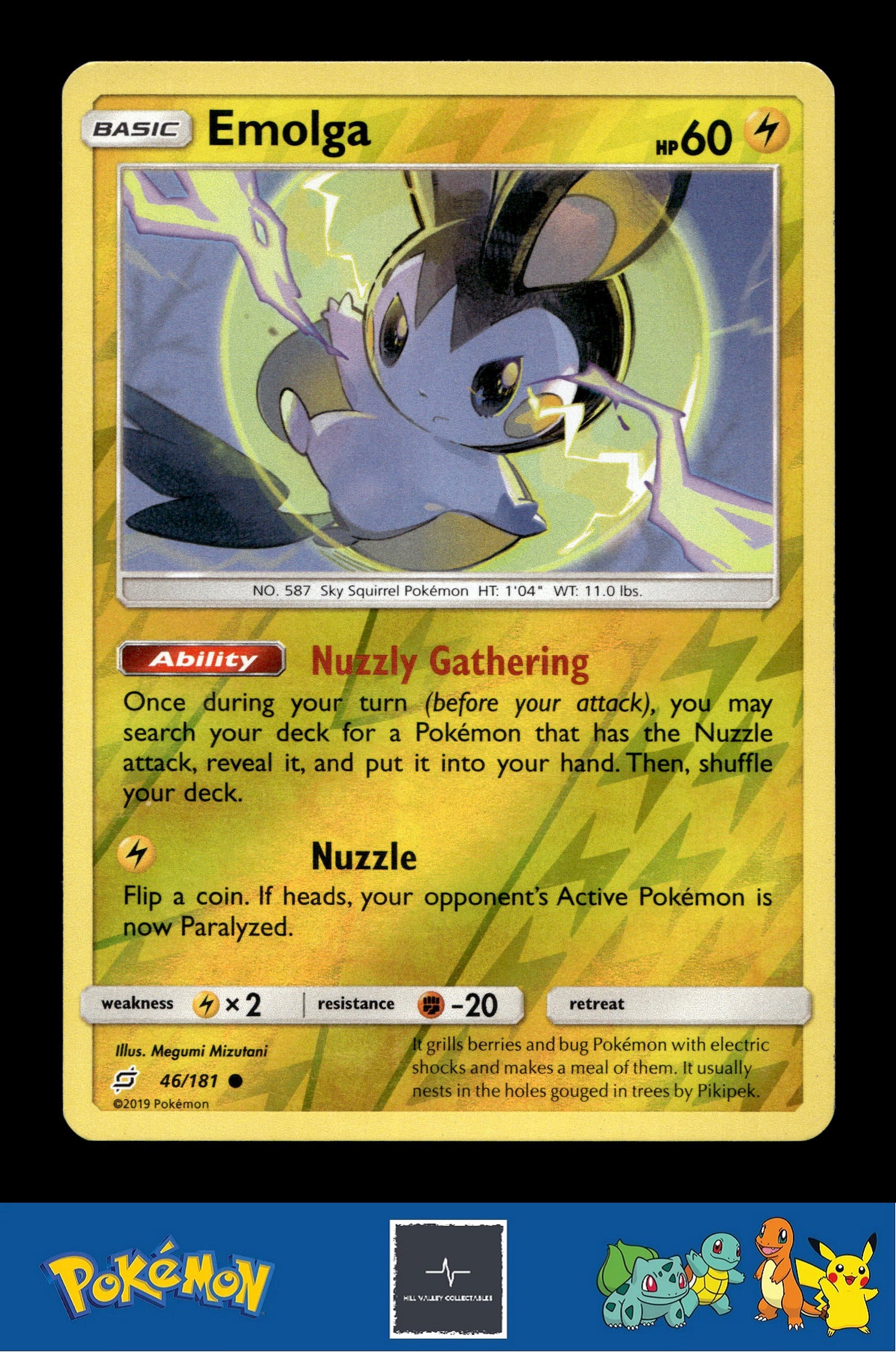 2019 Pokemon SM Team Up 46/181 Emolga Reverse