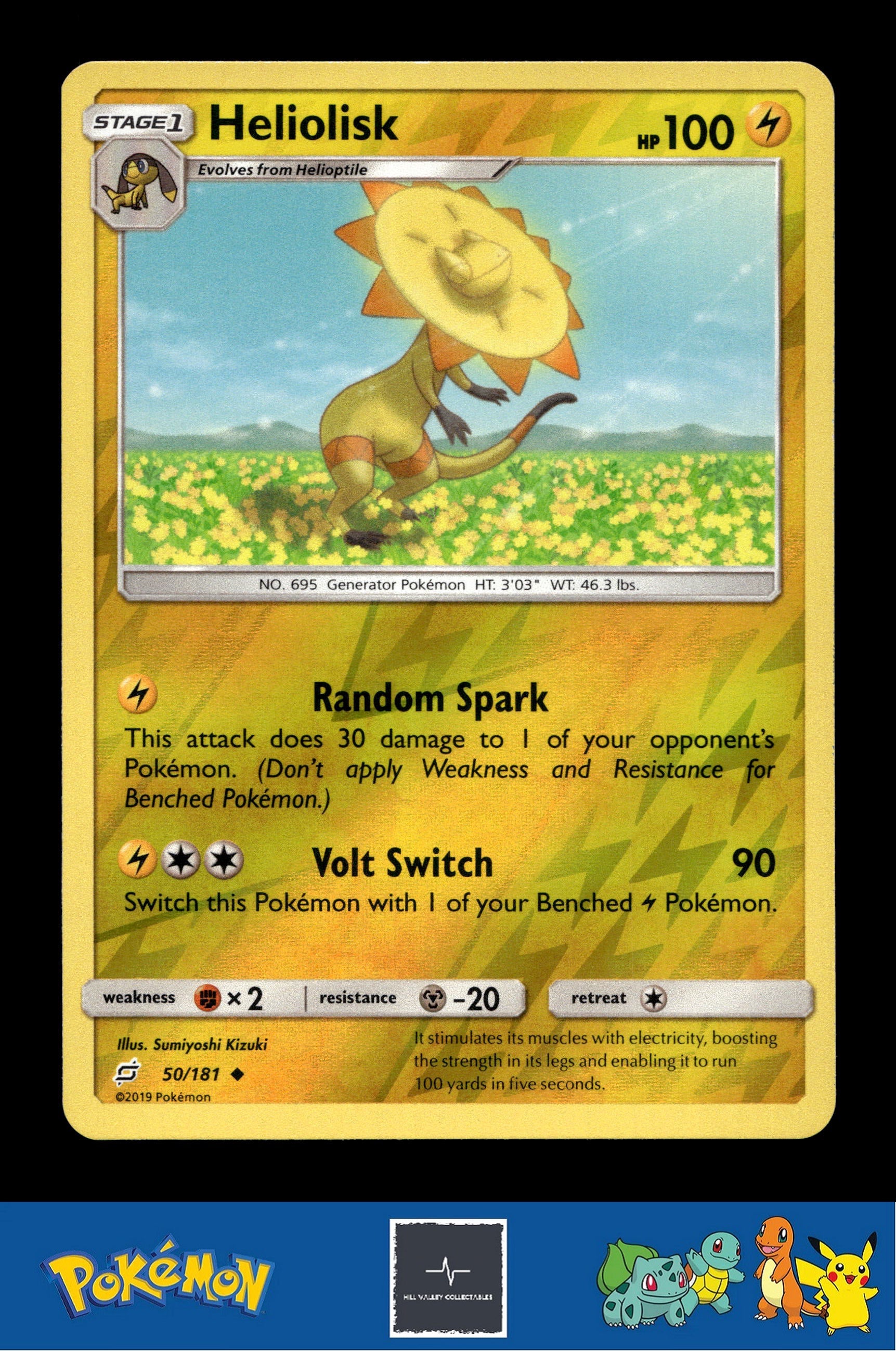 2019 Pokemon SM Team Up 50/181 Heliolisk Reverse