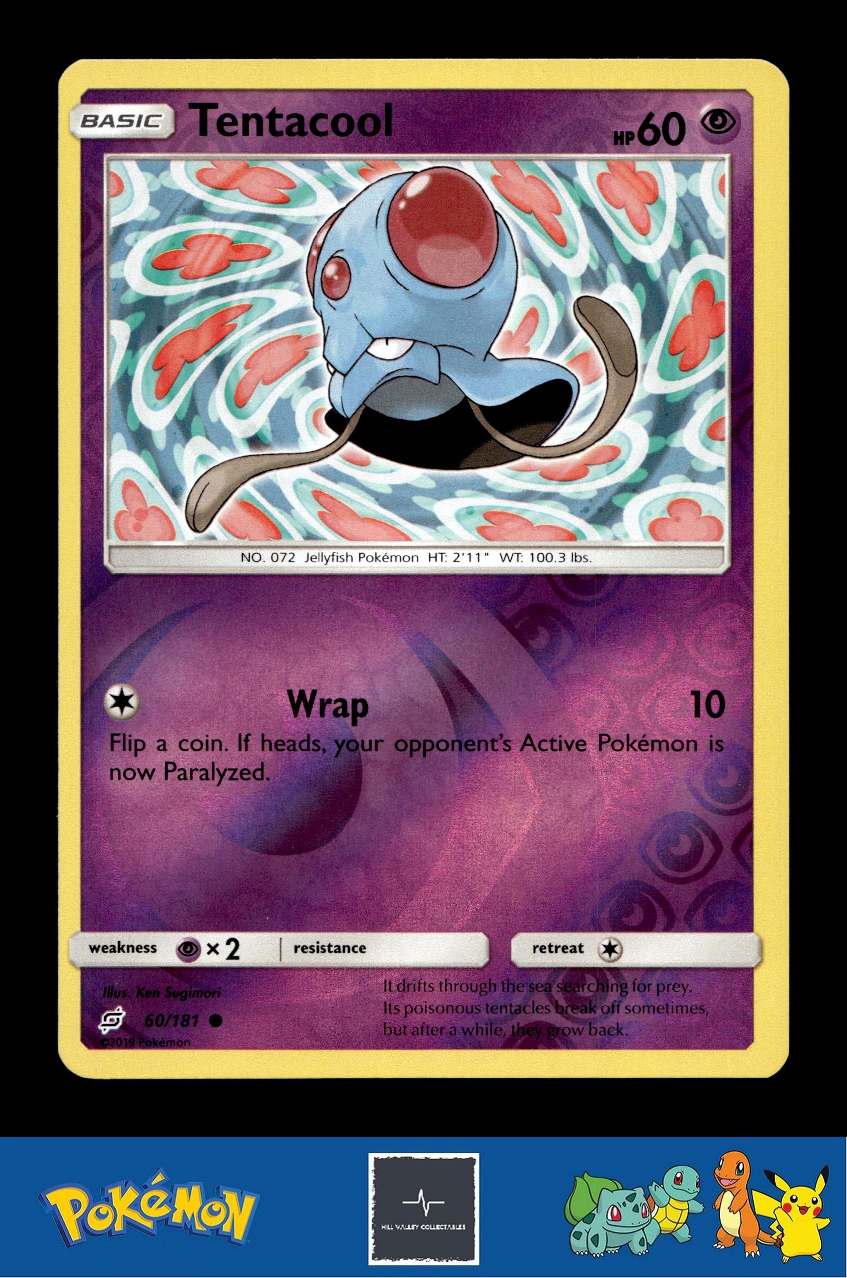 2019 Pokemon SM Team Up 60/181 Tentacool Reverse
