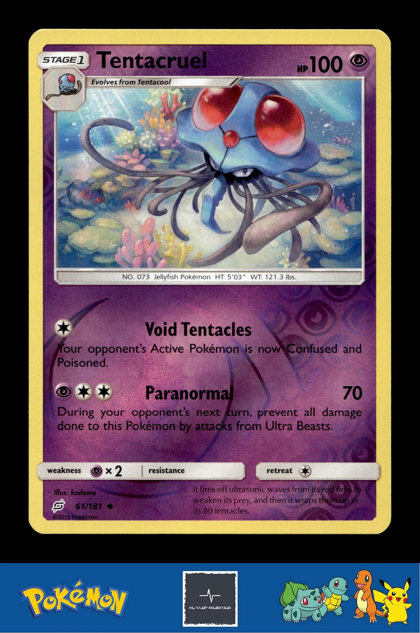 2019 Pokemon SM Team Up 61/181 Tentacruel Reverse