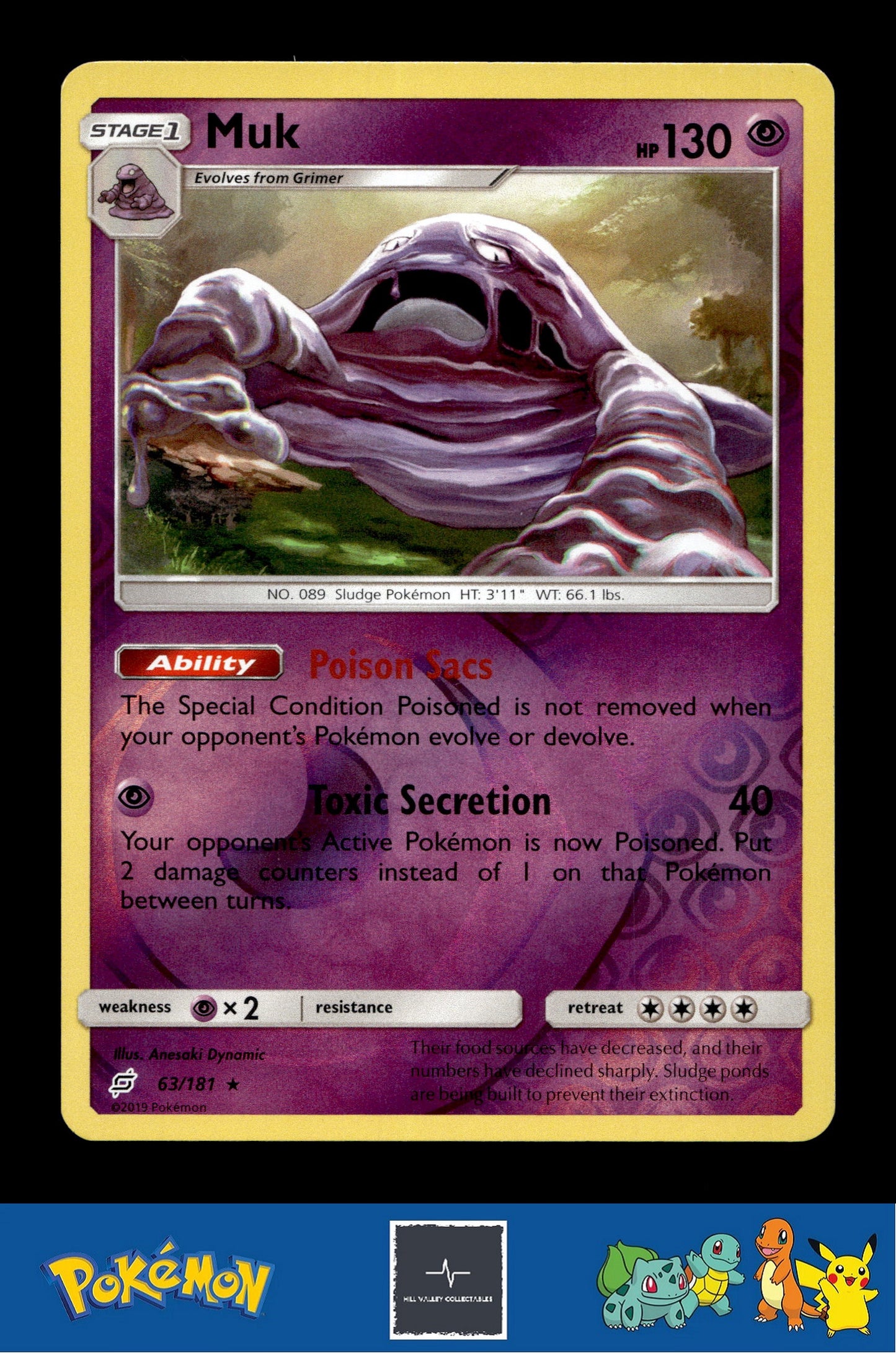 2019 Pokemon SM Team Up 63/181 Muk Reverse