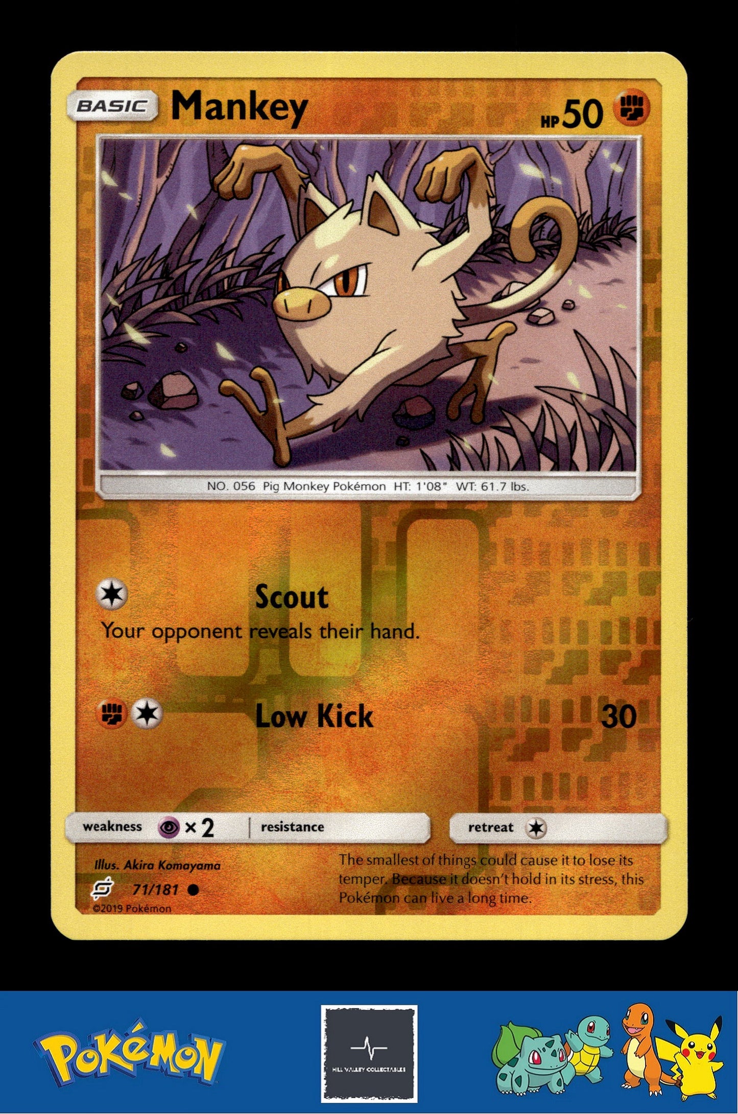 2019 Pokemon SM Team Up 71/181 Mankey Reverse