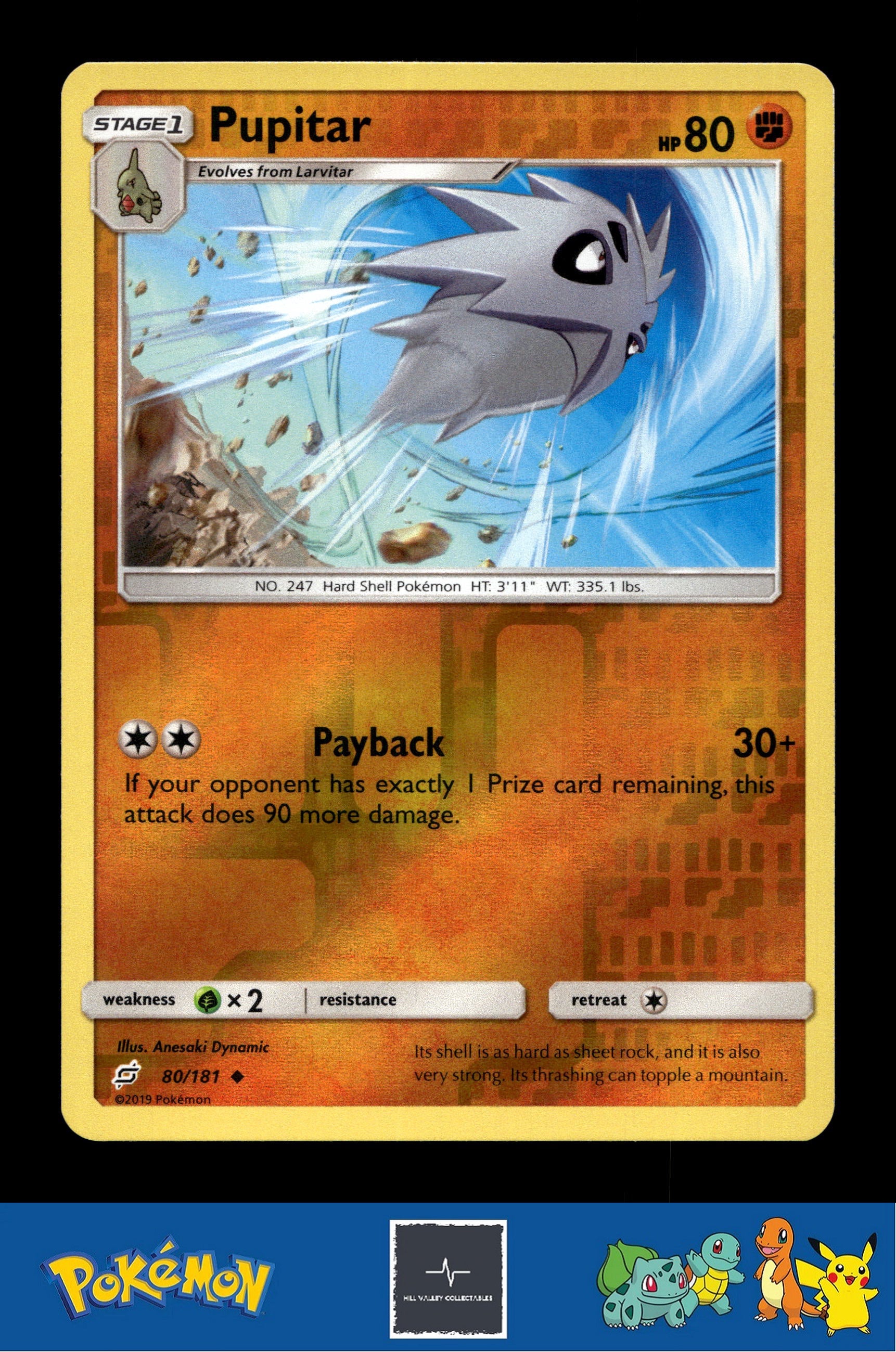 2019 Pokemon SM Team Up 80/181 Pupitar Reverse