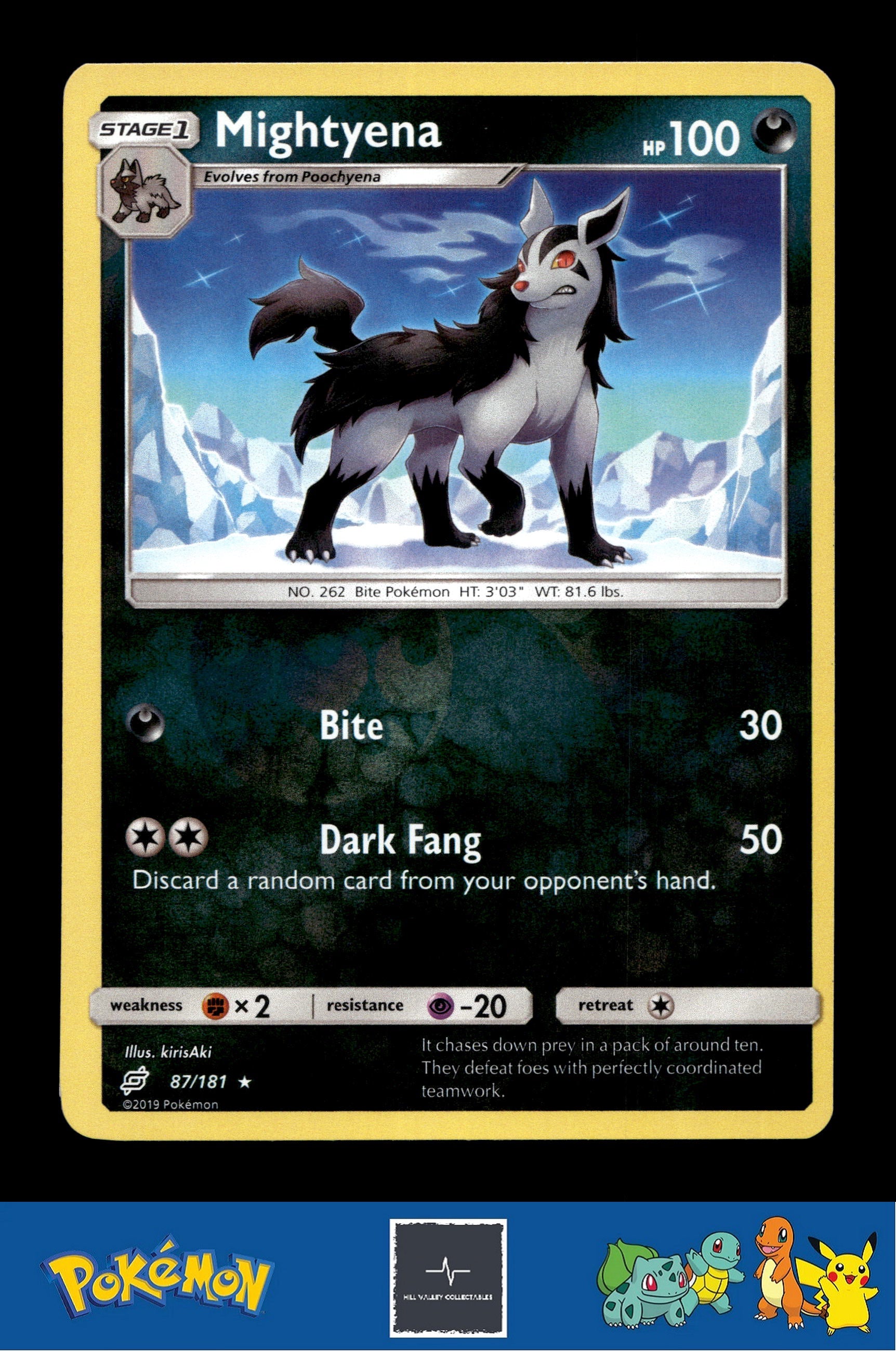 2019 Pokemon SM Team Up 87/181 Mightyena Reverse
