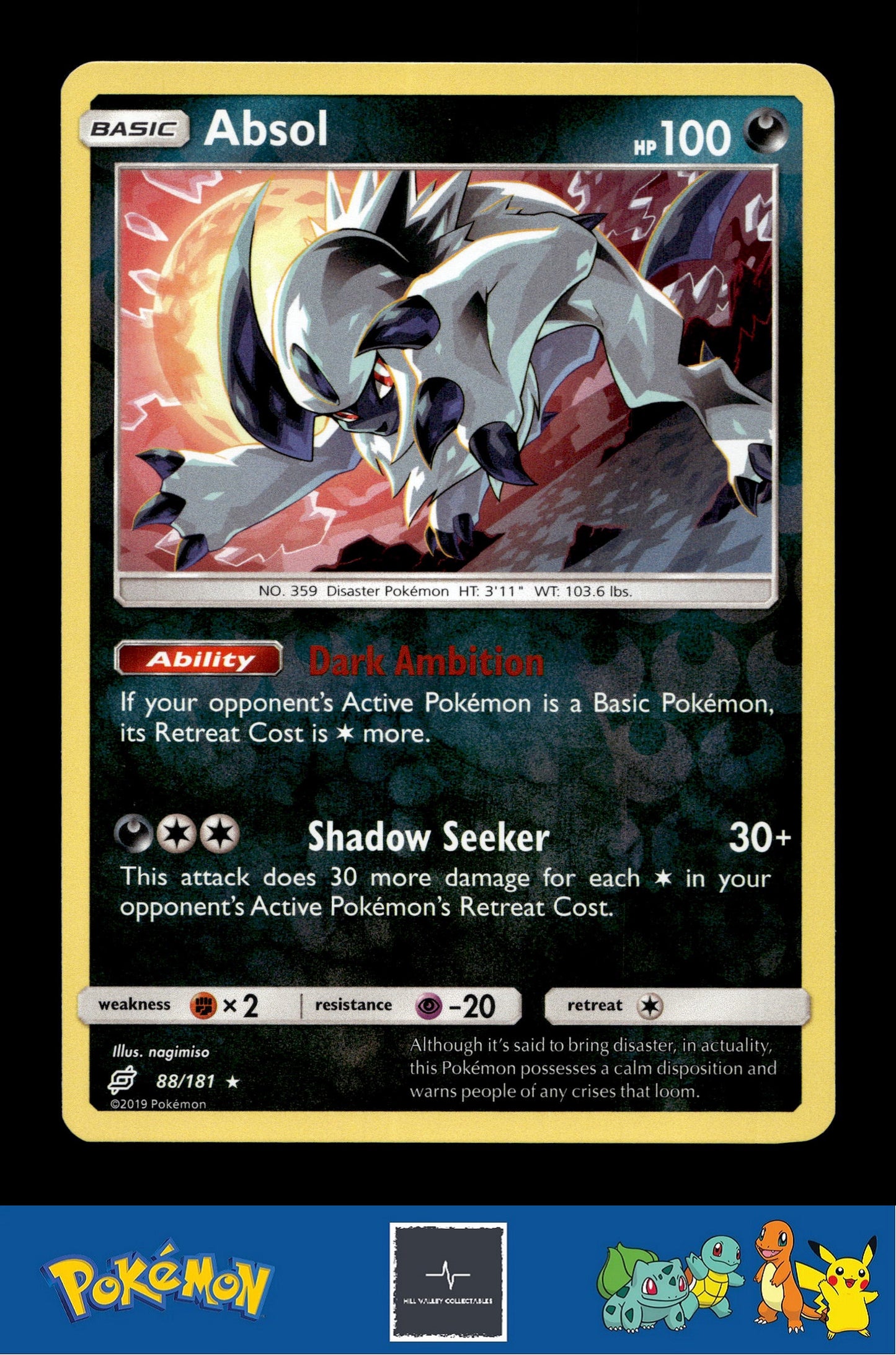 2019 Pokemon SM Team Up 88/181 Absol Reverse