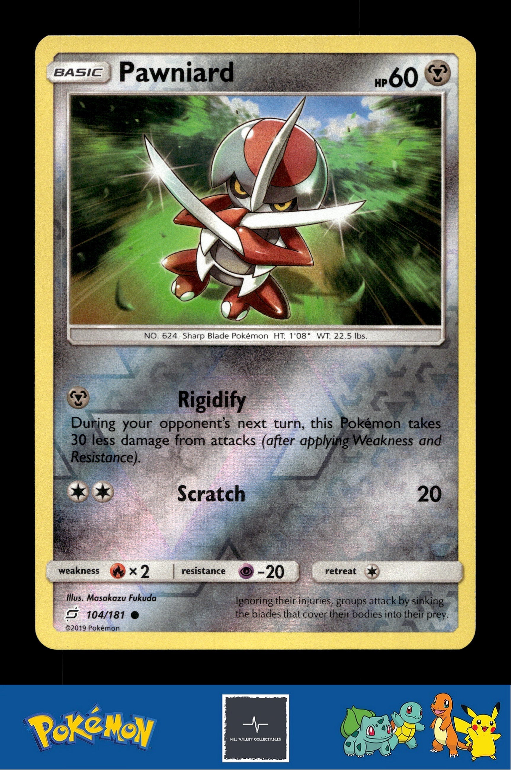 2019 Pokemon SM Team Up 104/181 Pawniard Reverse