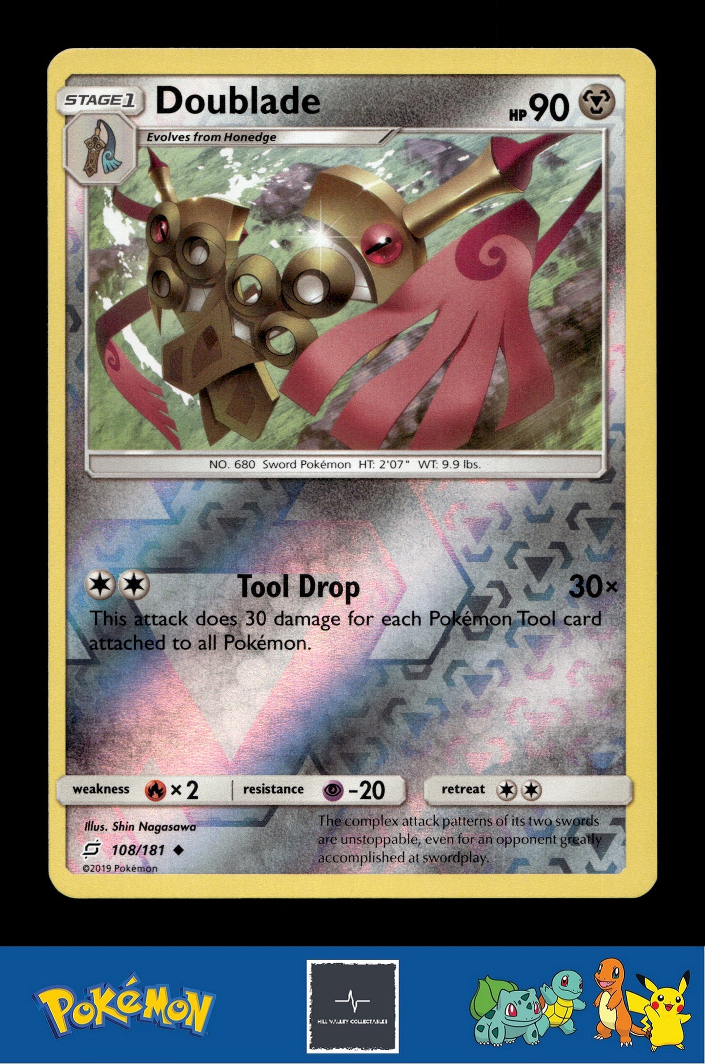 2019 Pokemon SM Team Up 108/181 Doublade Reverse