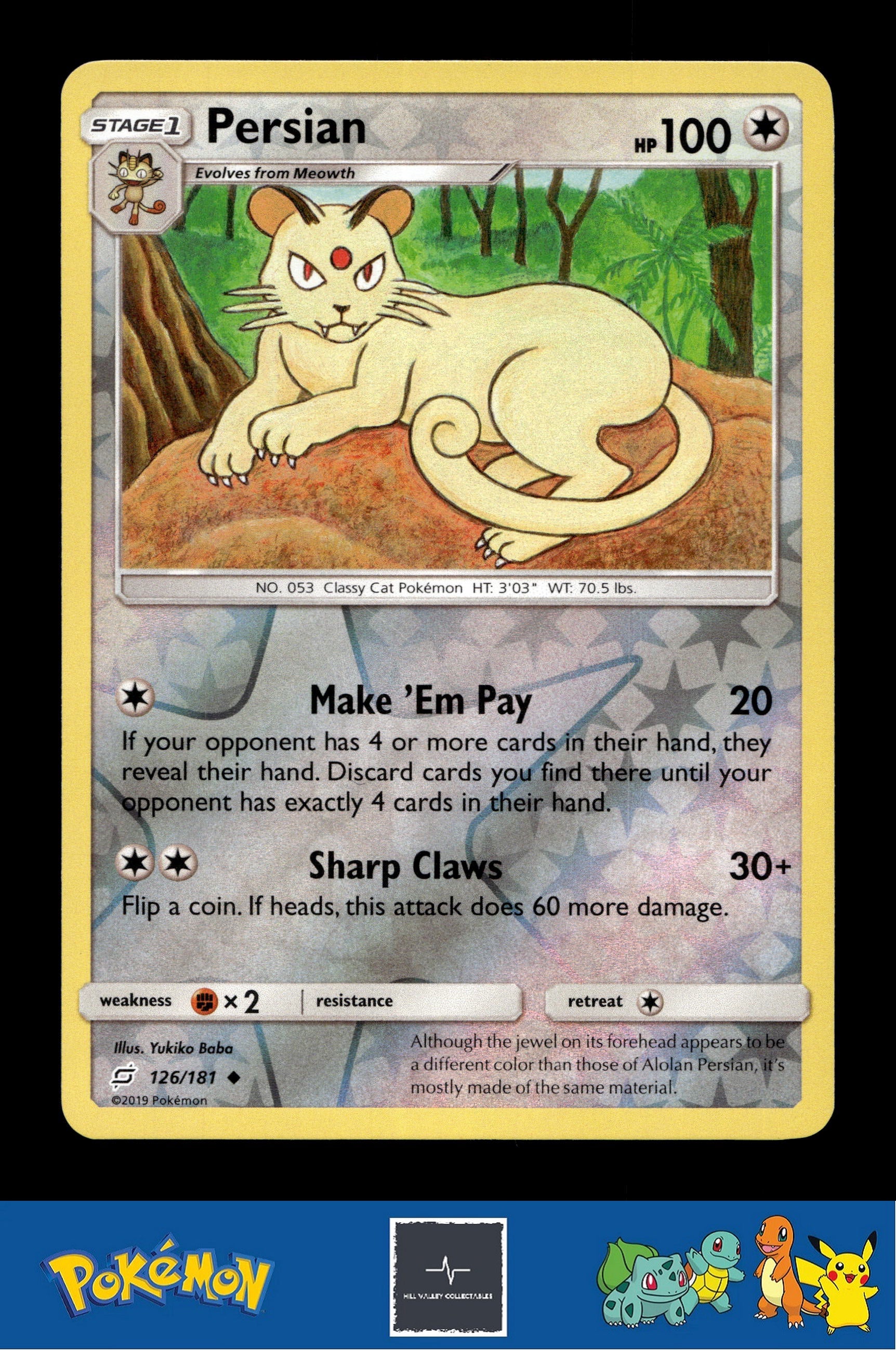 2019 Pokemon SM Team Up 126/181 Persian Reverse