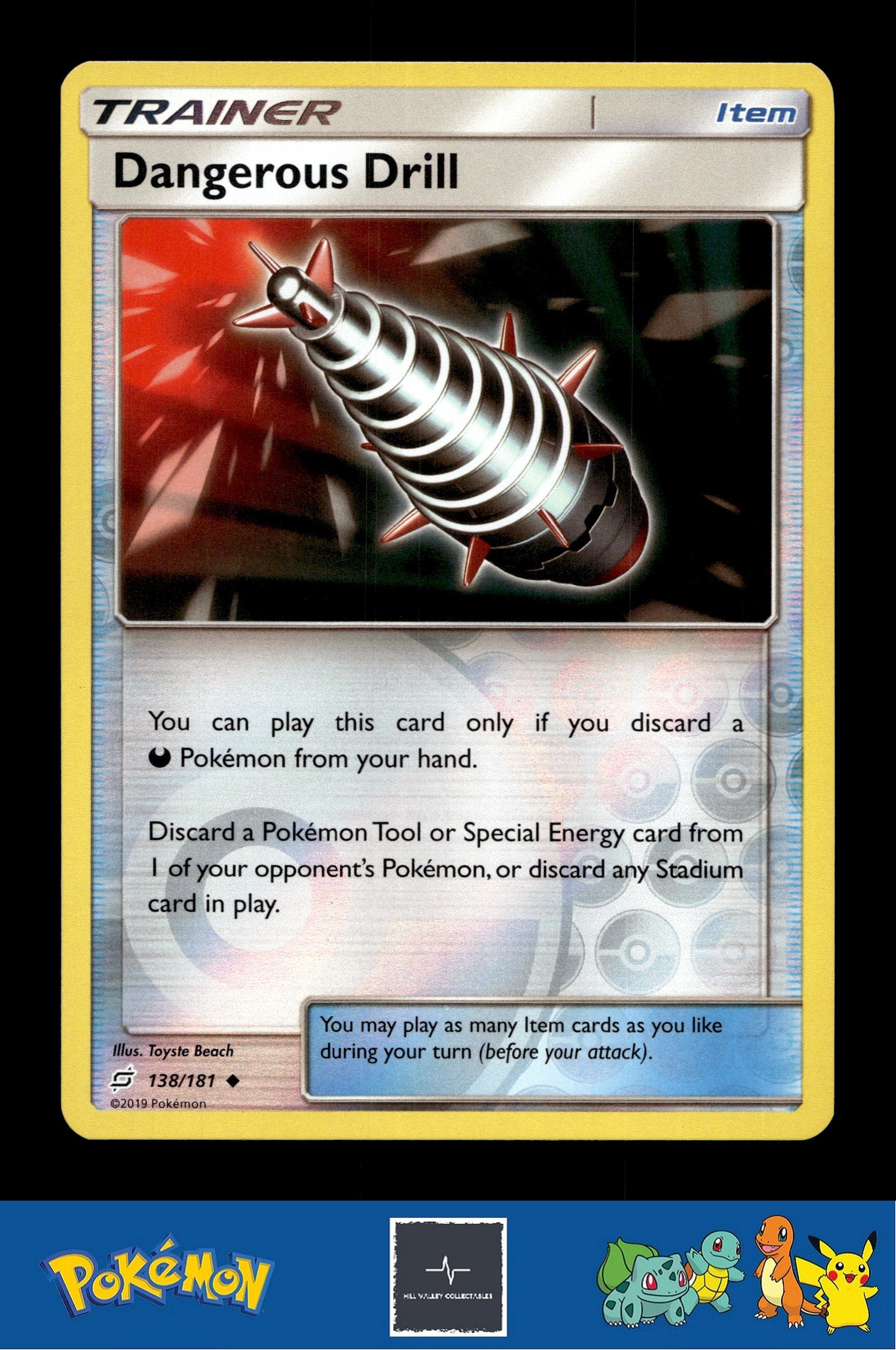 2019 Pokemon SM Team Up 138/181 Dangerous Drill Reverse