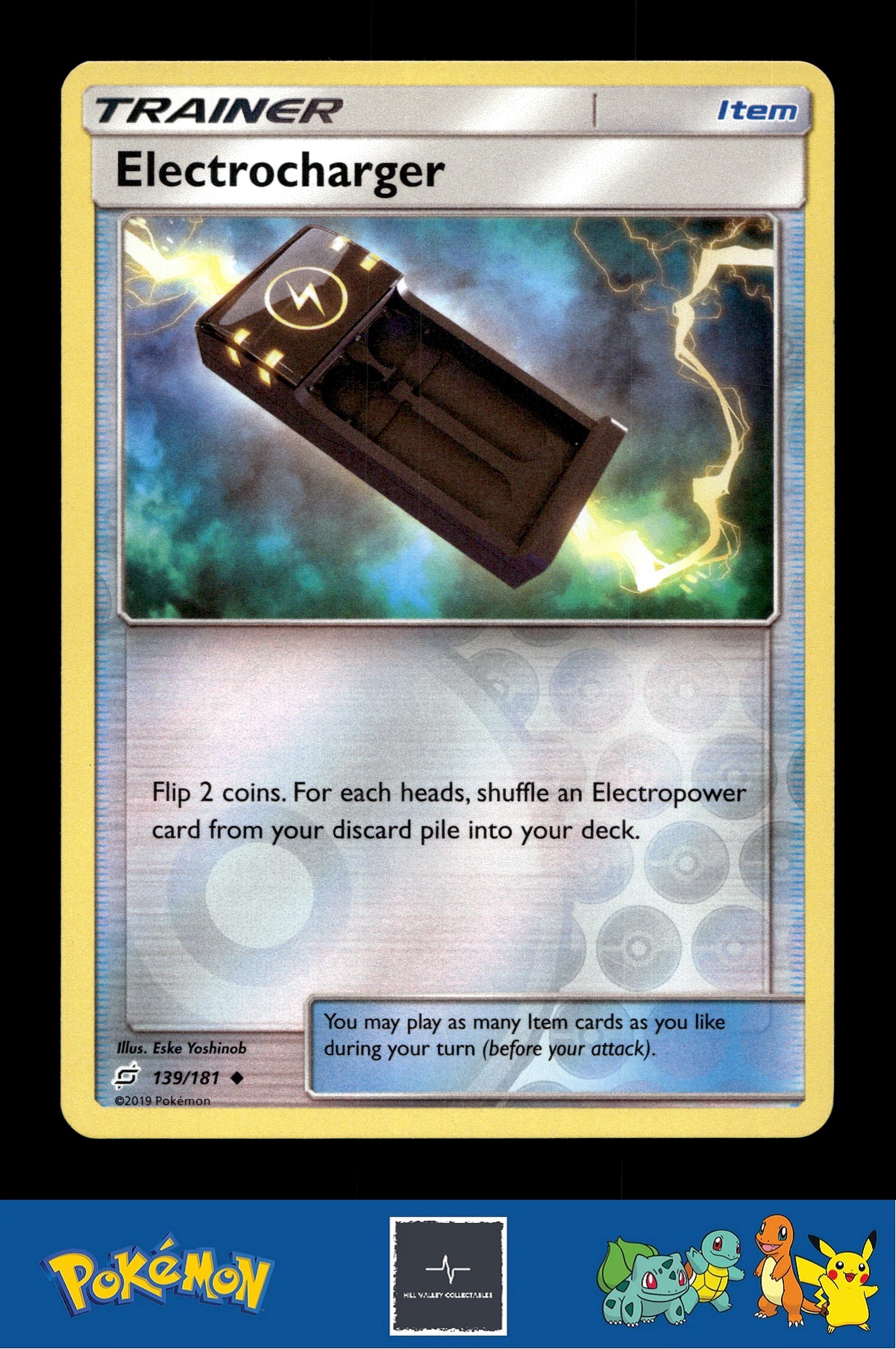 2019 Pokemon SM Team Up 139/181 Electrocharger Reverse