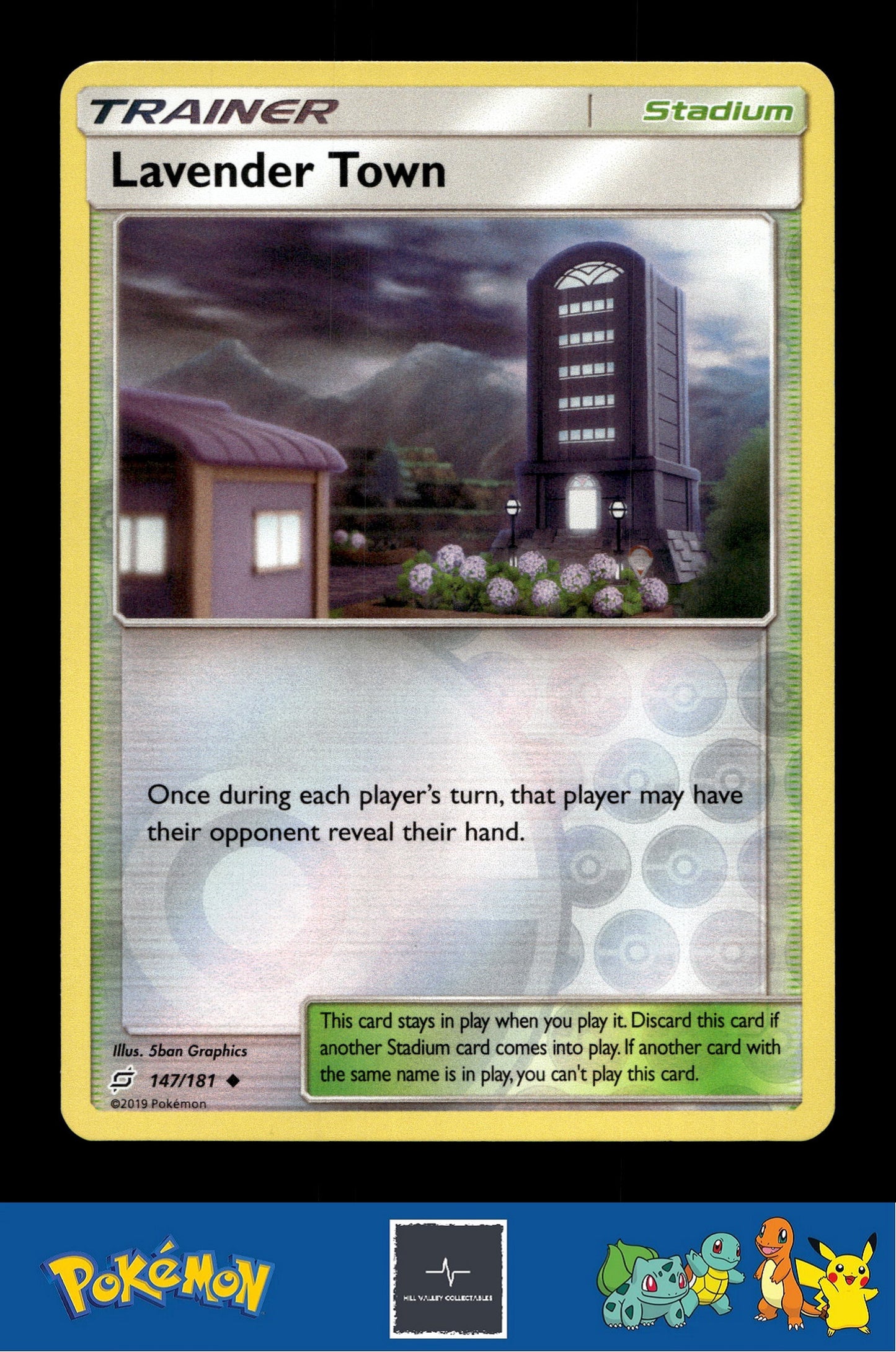 2019 Pokemon SM Team Up 147/181 Lavender Town Reverse