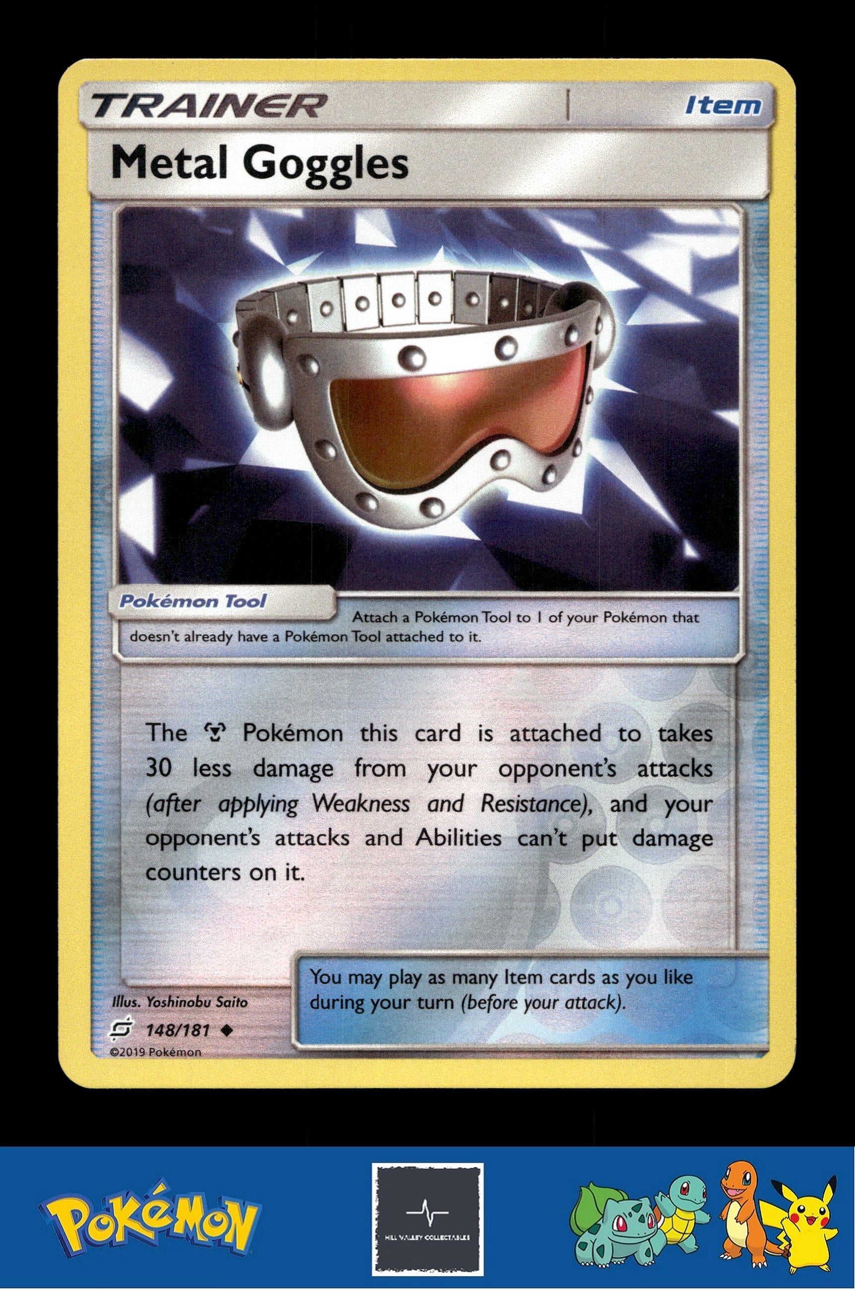 2019 Pokemon SM Team Up 148/181 Metal Goggles Reverse