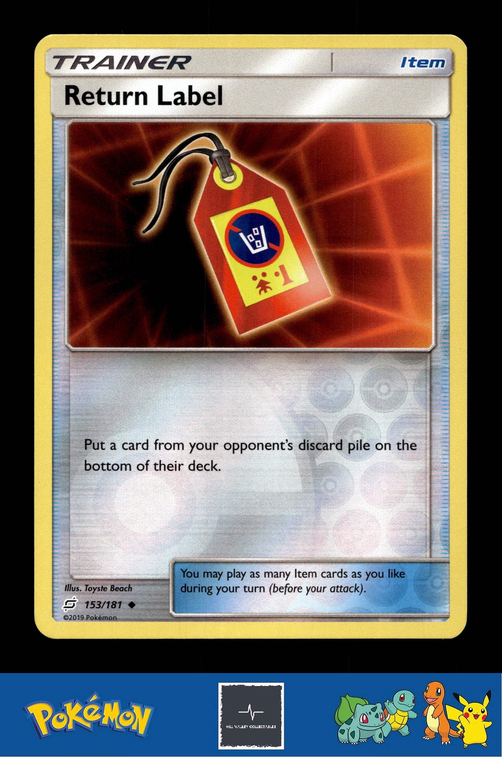 2019 Pokemon SM Team Up 153/181 Return Label Reverse