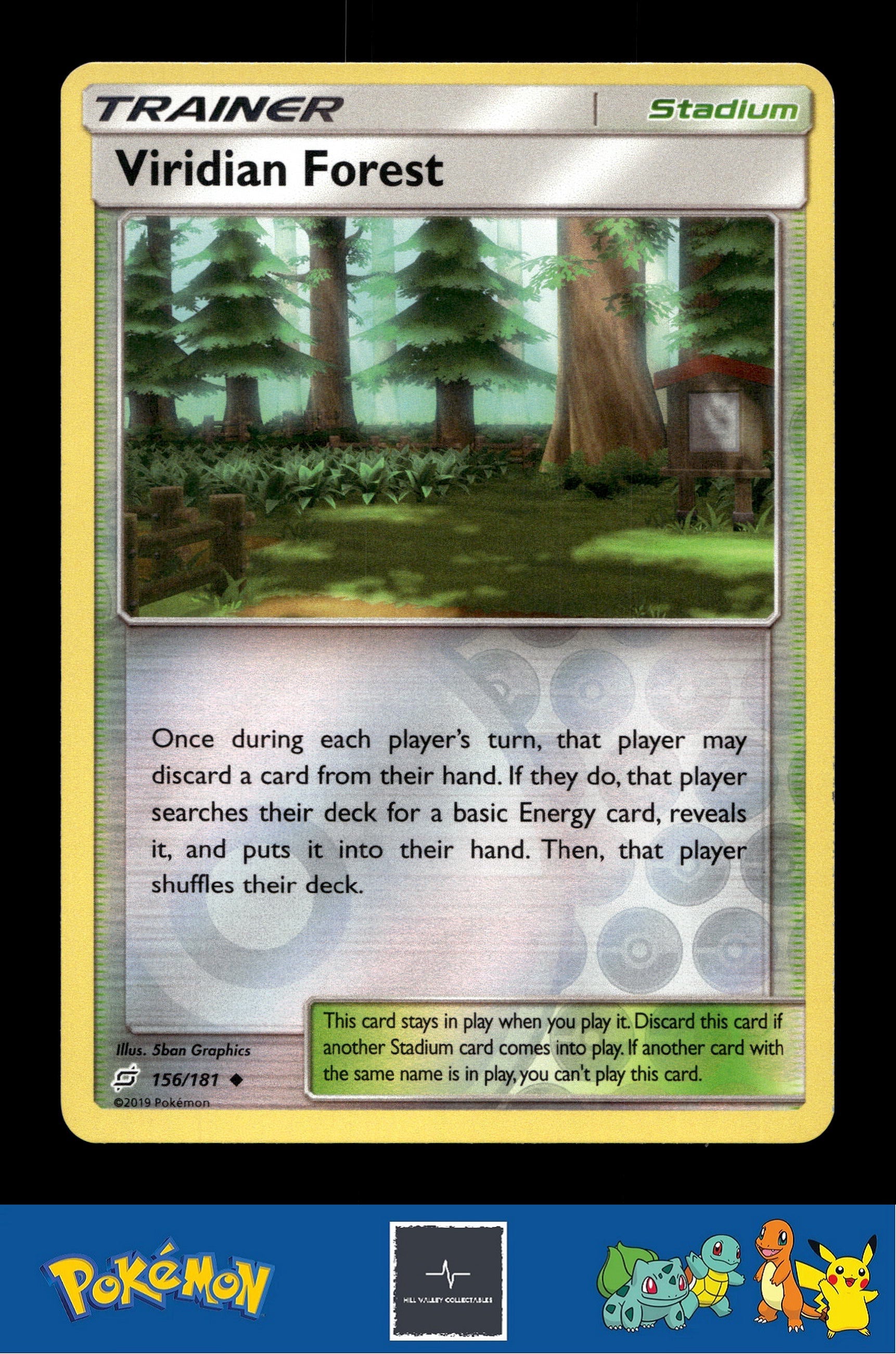 2019 Pokemon SM Team Up 156/181 Viridian Forest Reverse