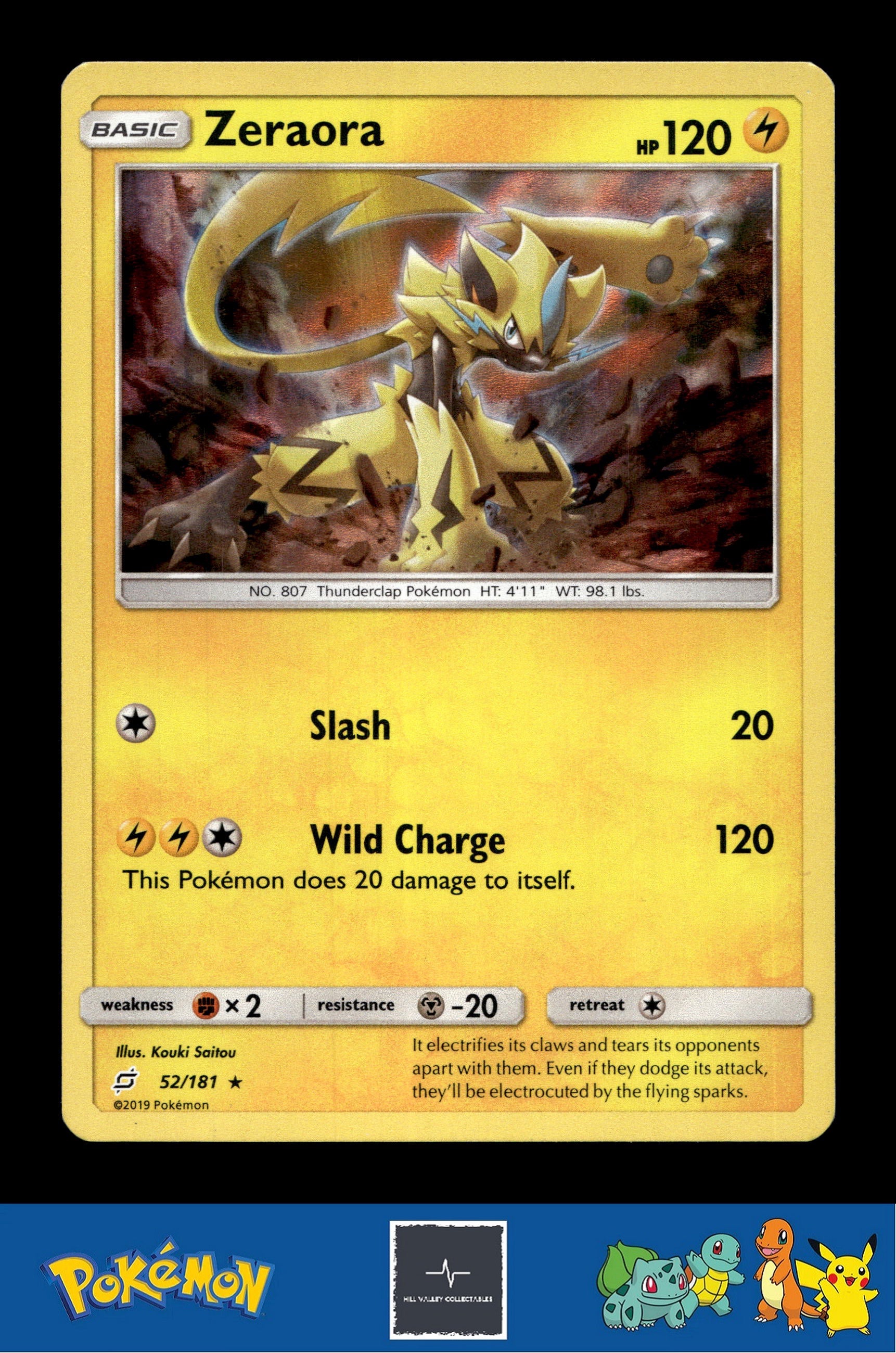 2019 Pokemon SM Team Up 52/181 Zeraora Holo