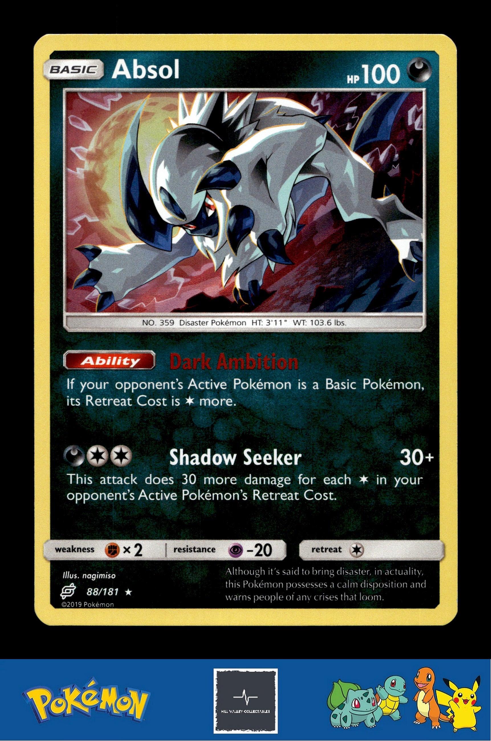 2019 Pokemon SM Team Up 88/181 Absol Holo