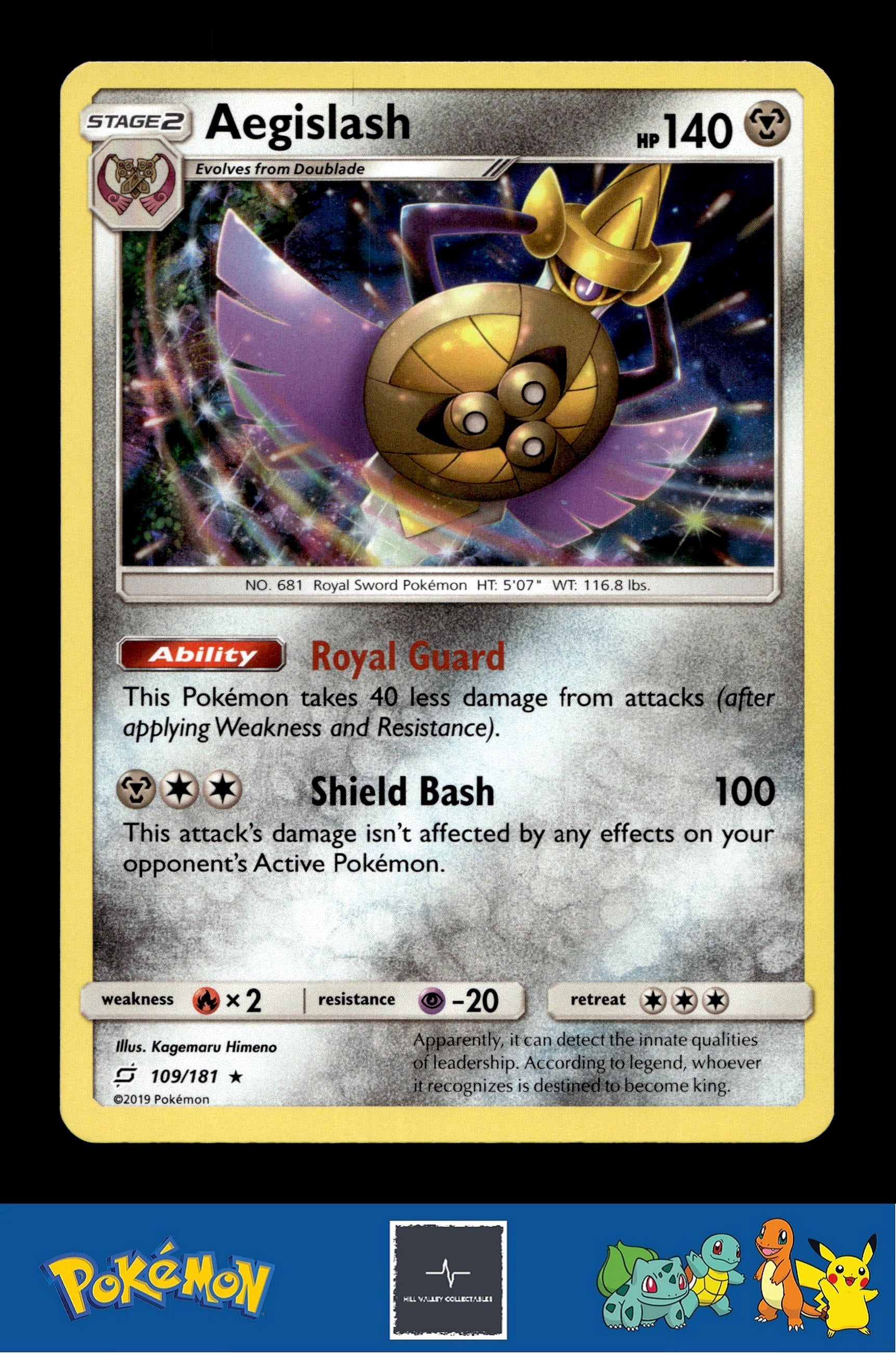2019 Pokemon SM Team Up 109/181 Aegislash Holo