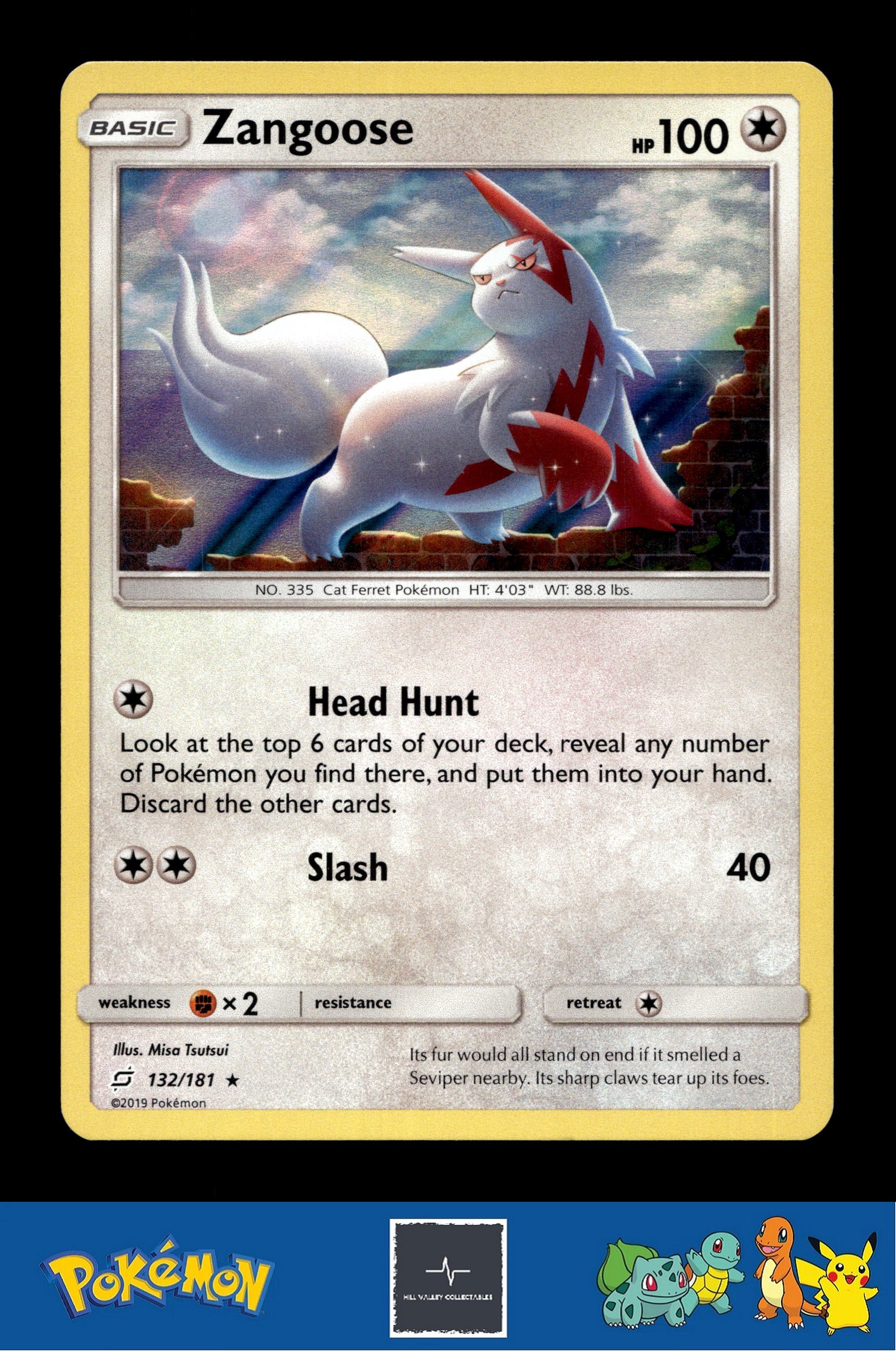 2019 Pokemon SM Team Up 132/181 Zangoose Holo