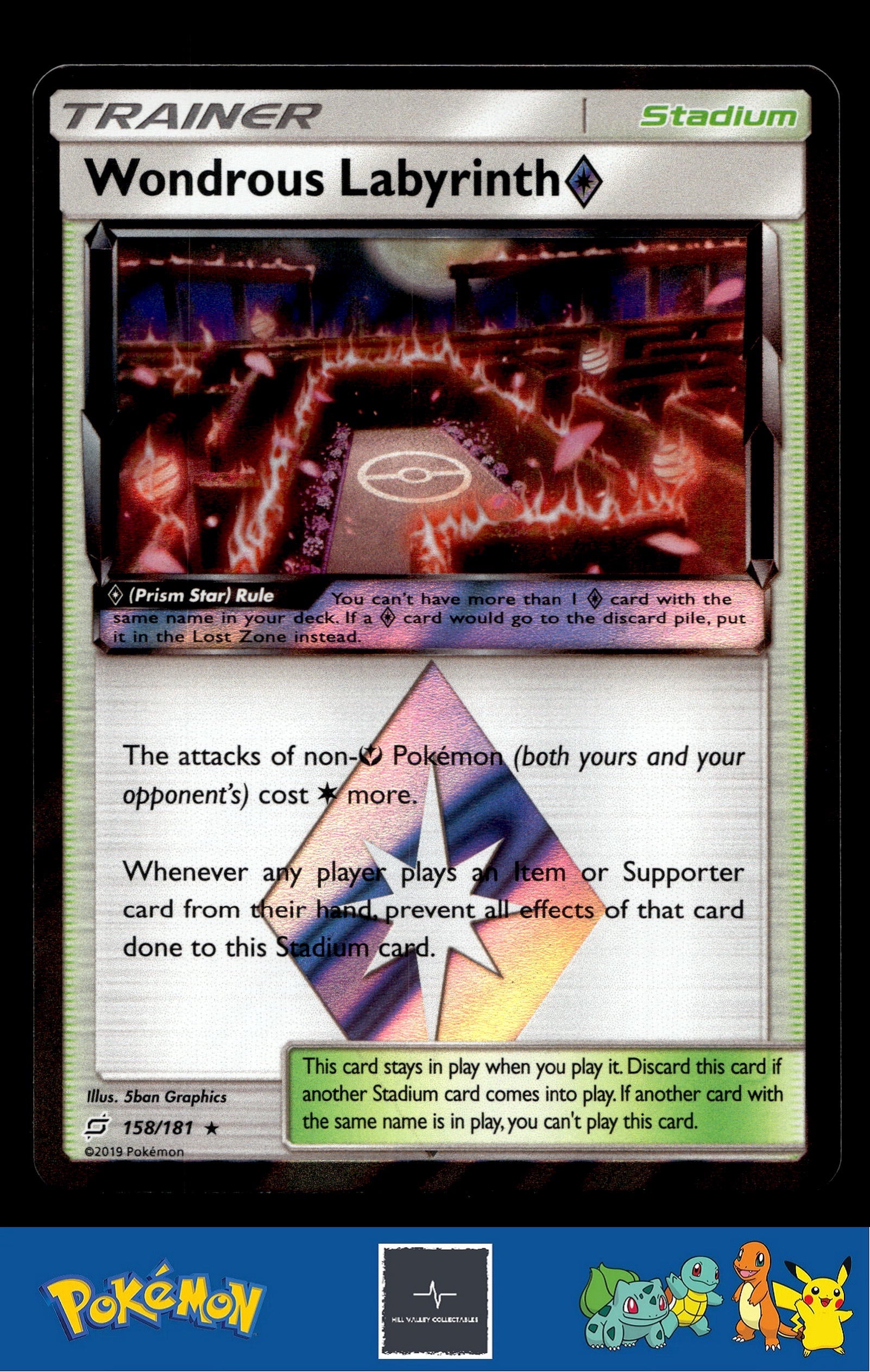 2019 Pokemon SM Team Up 158/181 Wondrous Labyrinth Prism Star