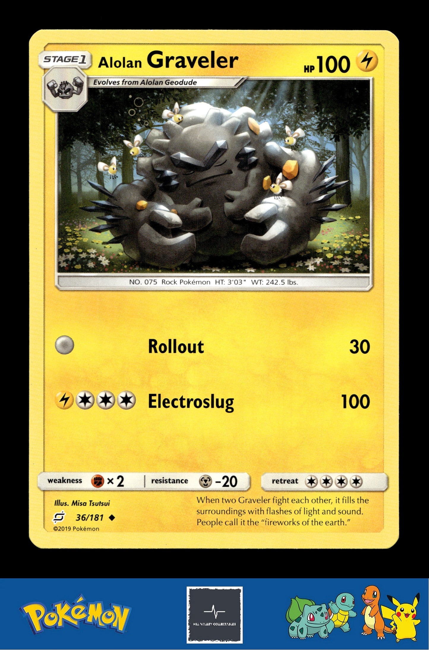 2019 Pokemon SM Team Up 36/181 Alolan Graveler
