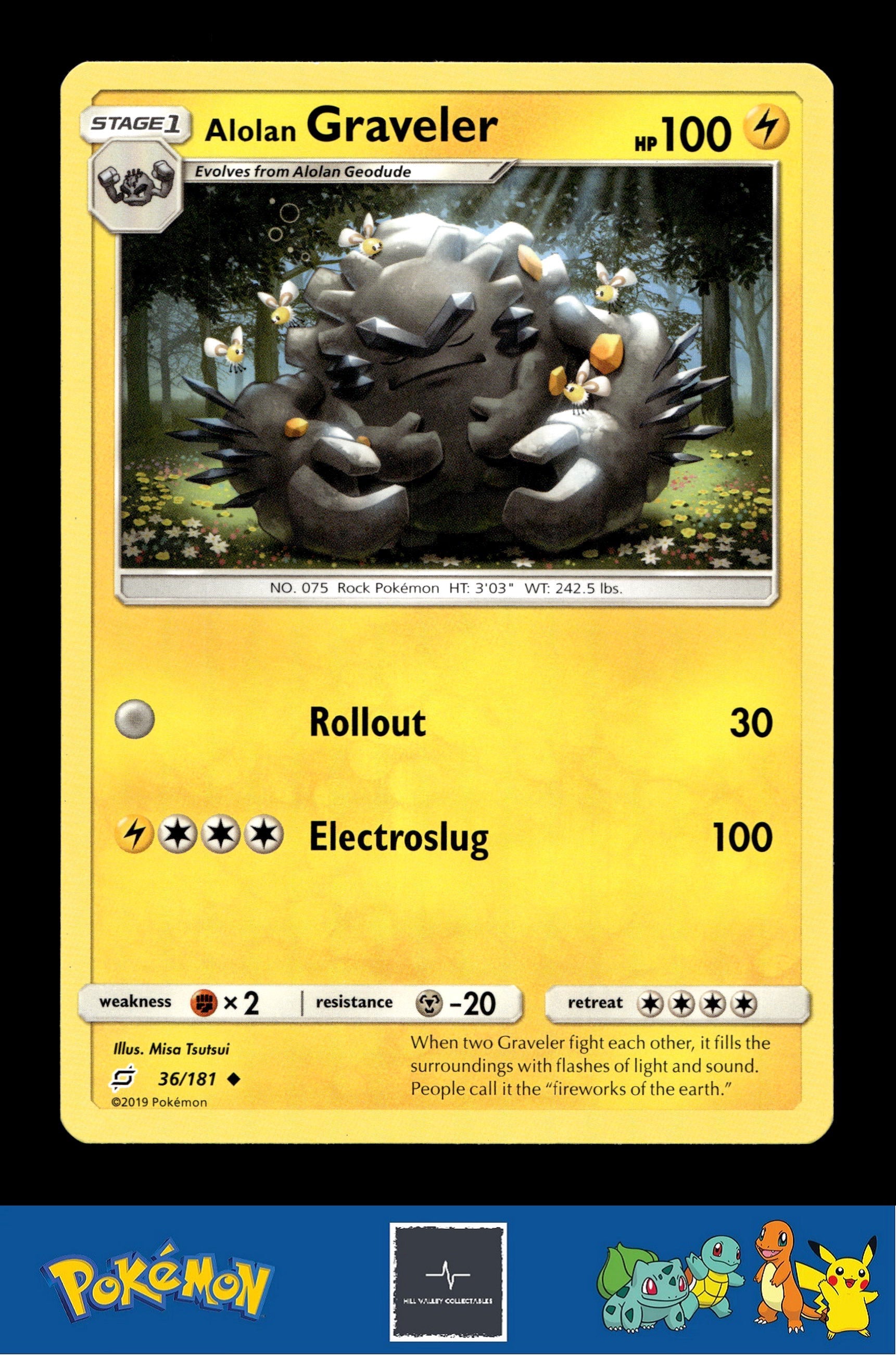 2019 Pokemon SM Team Up 36/181 Alolan Graveler