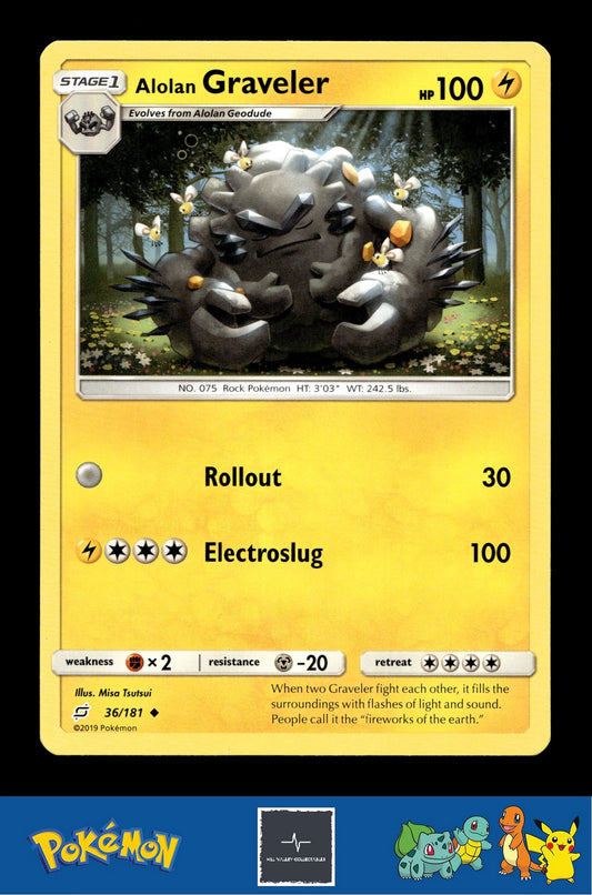 2019 Pokemon SM Team Up 36/181 Alolan Graveler