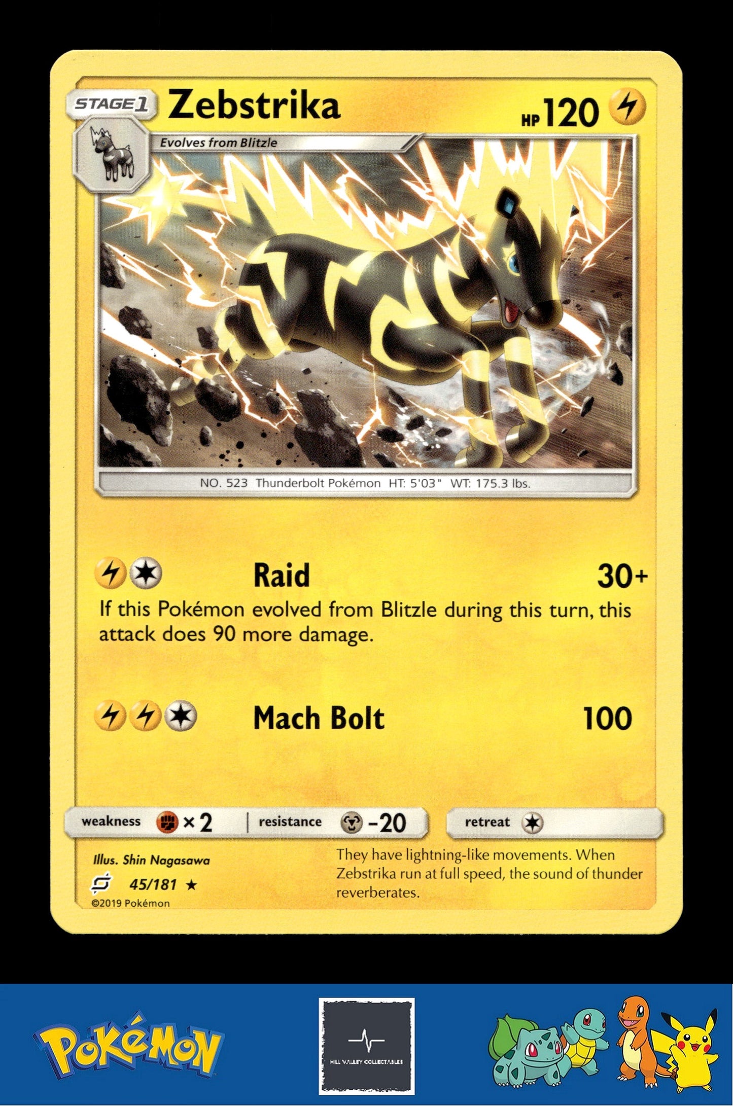 2019 Pokemon SM Team Up 45/181 Zebstrika
