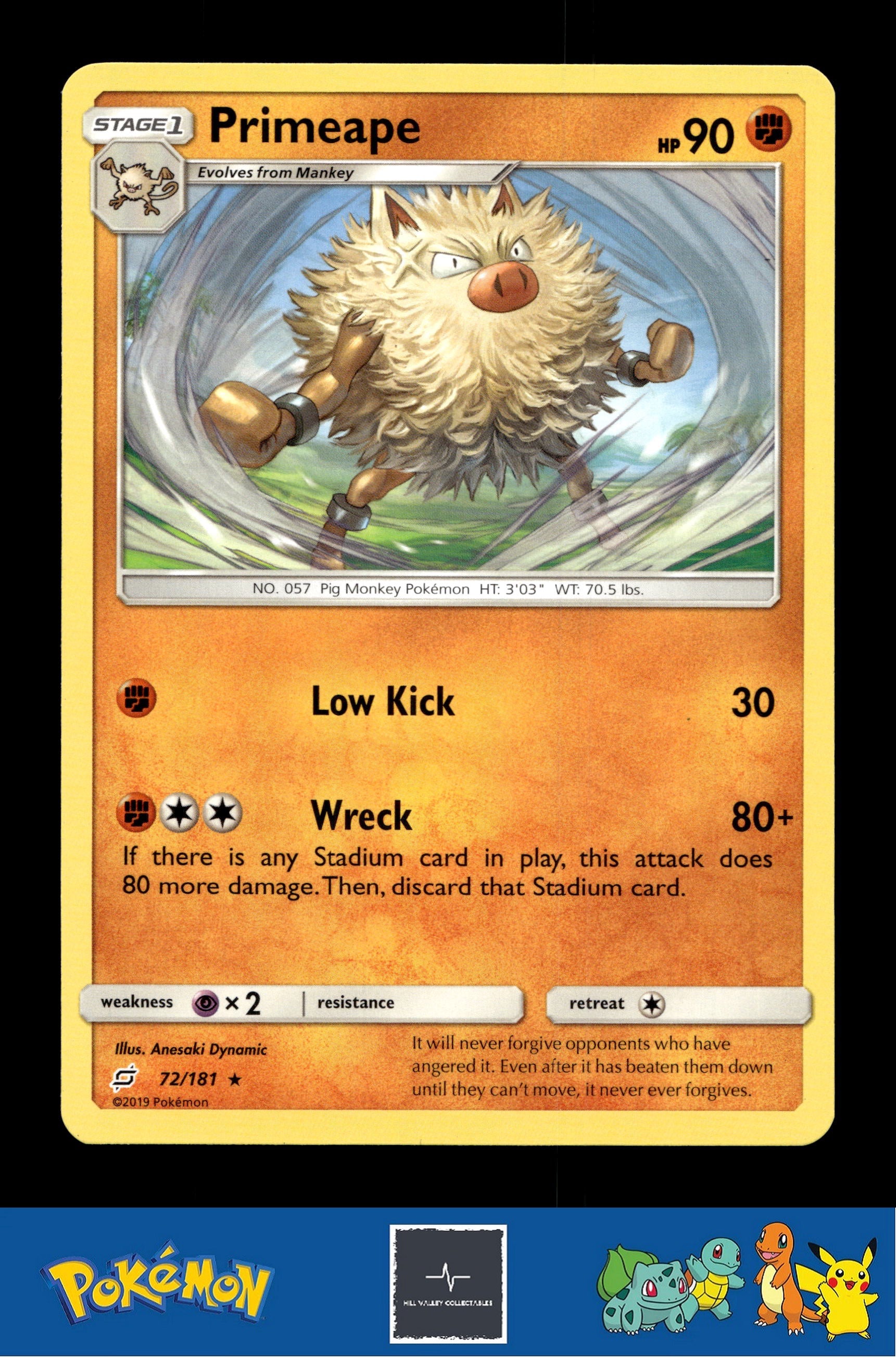 2019 Pokemon SM Team Up 72/181 Primeape