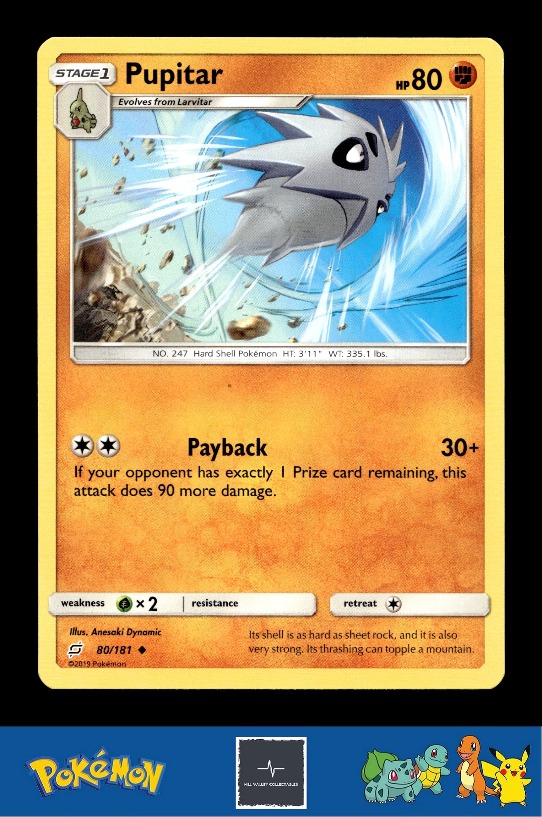 2019 Pokemon SM Team Up 80/181 Pupitar