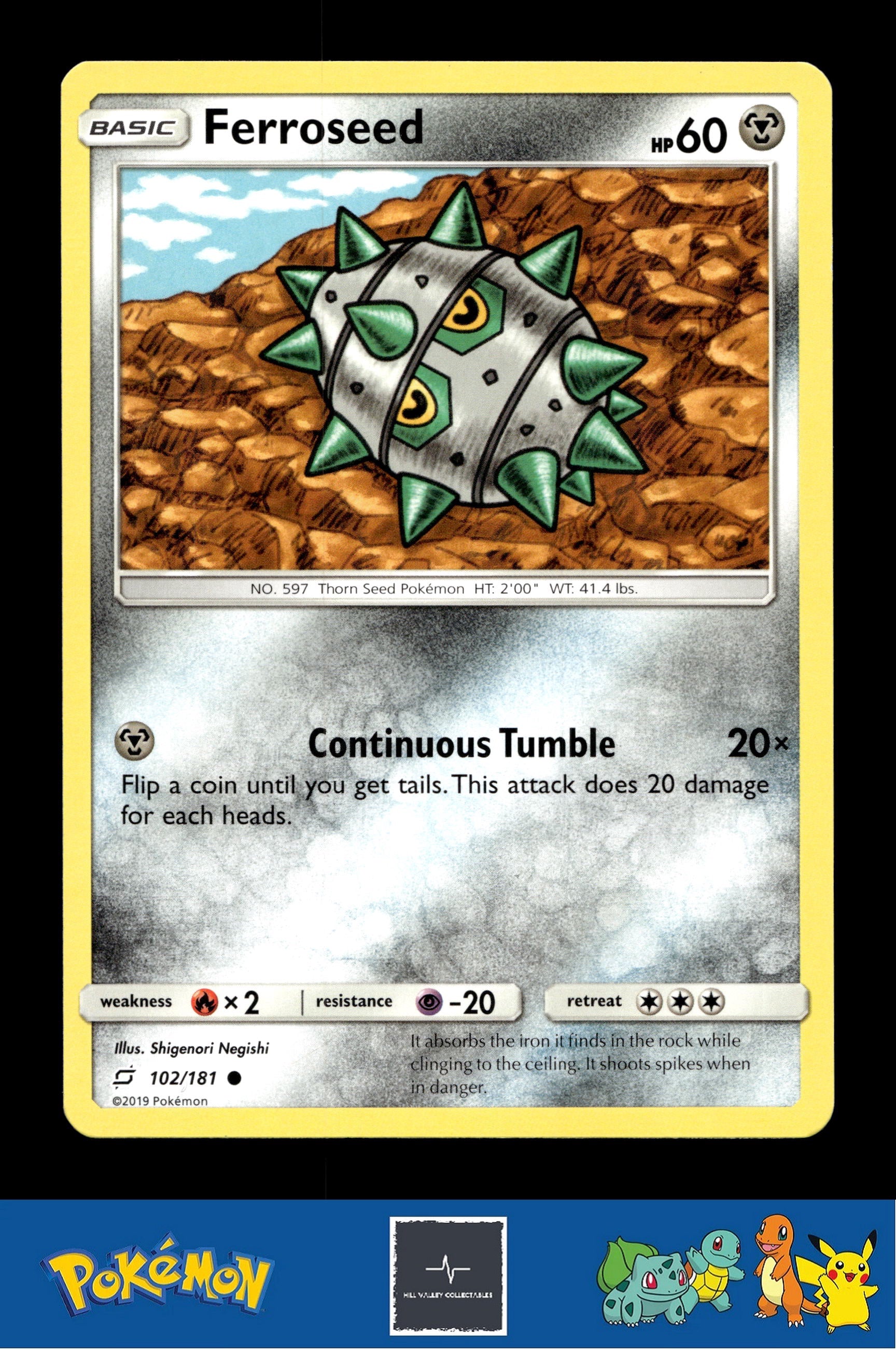 2019 Pokemon SM Team Up 102/181 Ferroseed