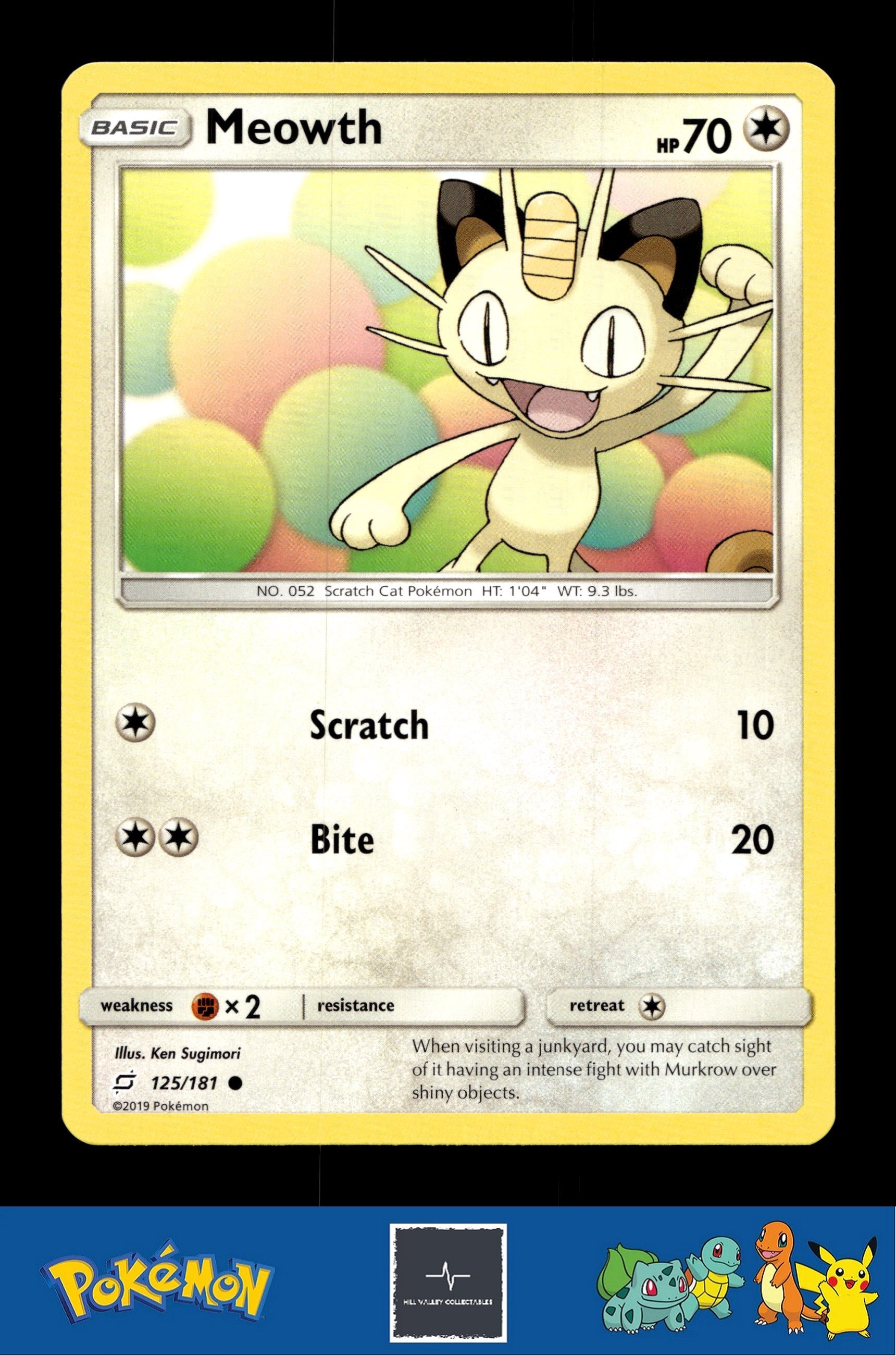 2019 Pokemon SM Team Up 125/181 Meowth