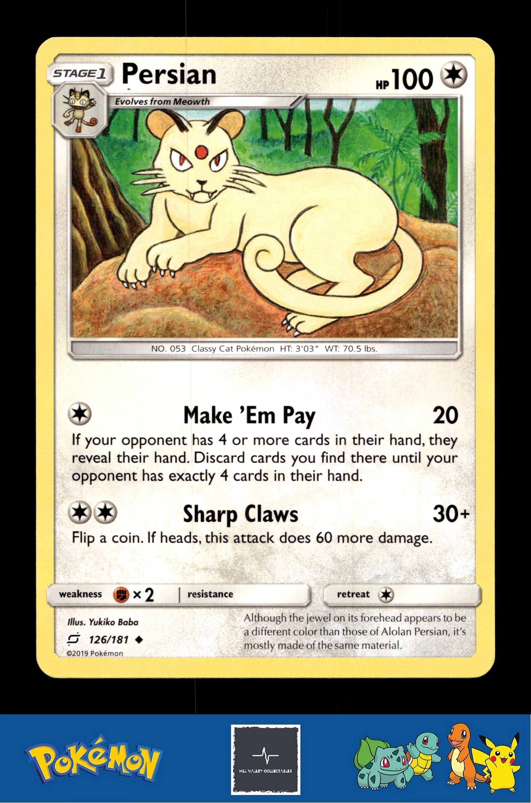 2019 Pokemon SM Team Up 126/181 Persian