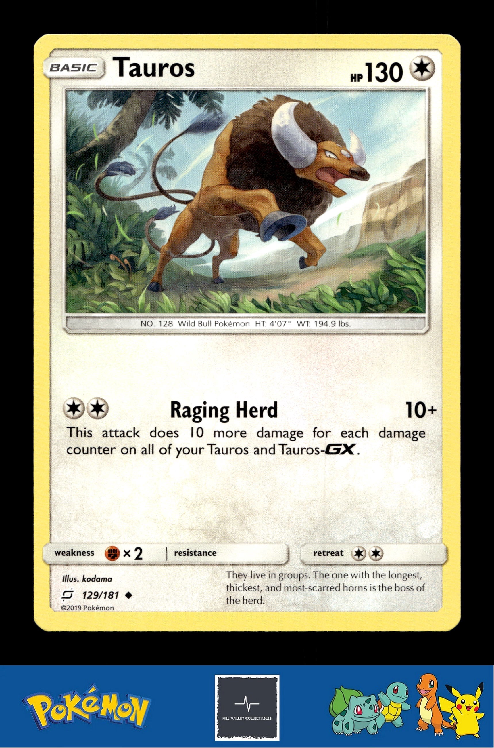 2019 Pokemon SM Team Up 129/181 Tauros