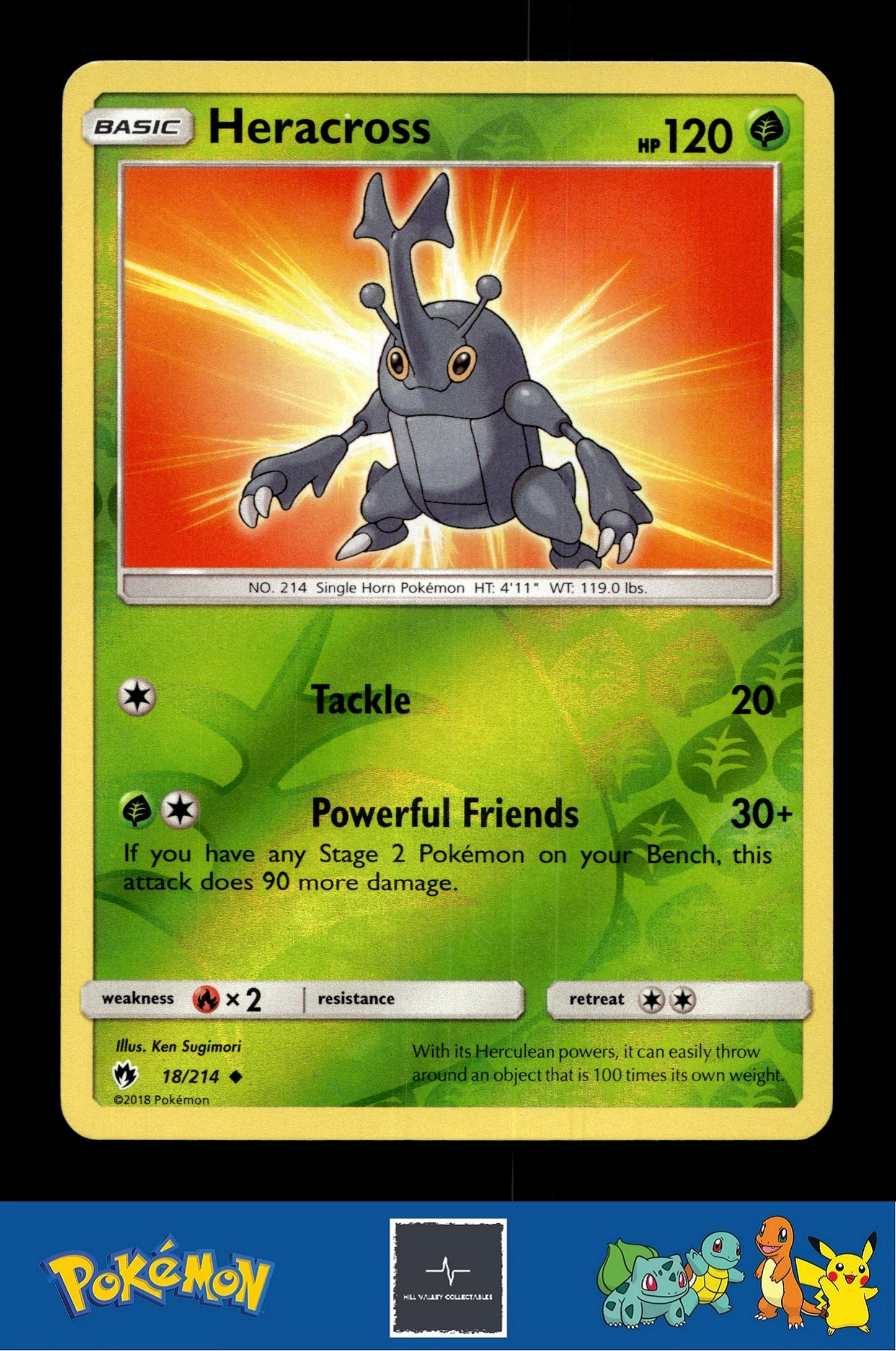 2018 Pokemon SM Lost Thunder 18/214 Heracross Reverse