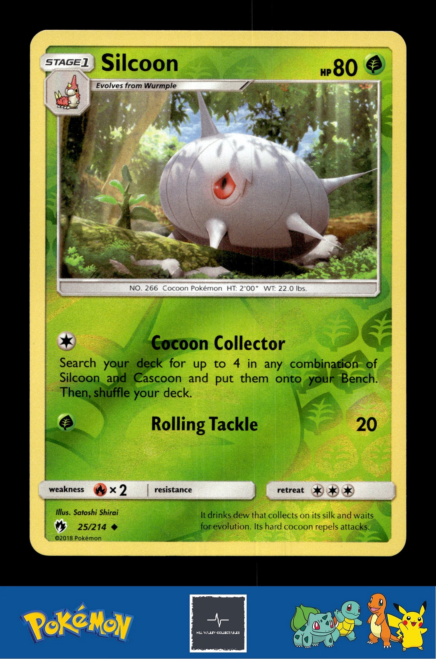 2018 Pokemon SM Lost Thunder 25/214 Silcoon Reverse