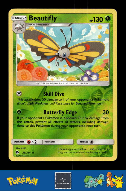 2018 Pokemon SM Lost Thunder 26/214 Beautifly Reverse