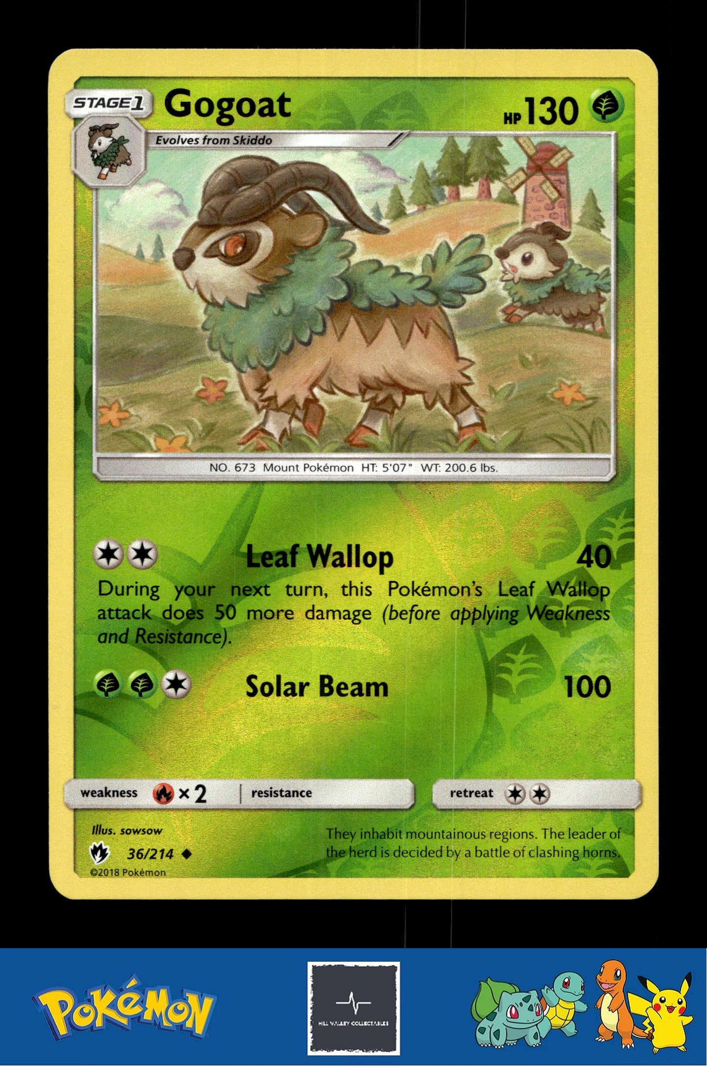 2018 Pokemon SM Lost Thunder 36/214 Gogoat Reverse