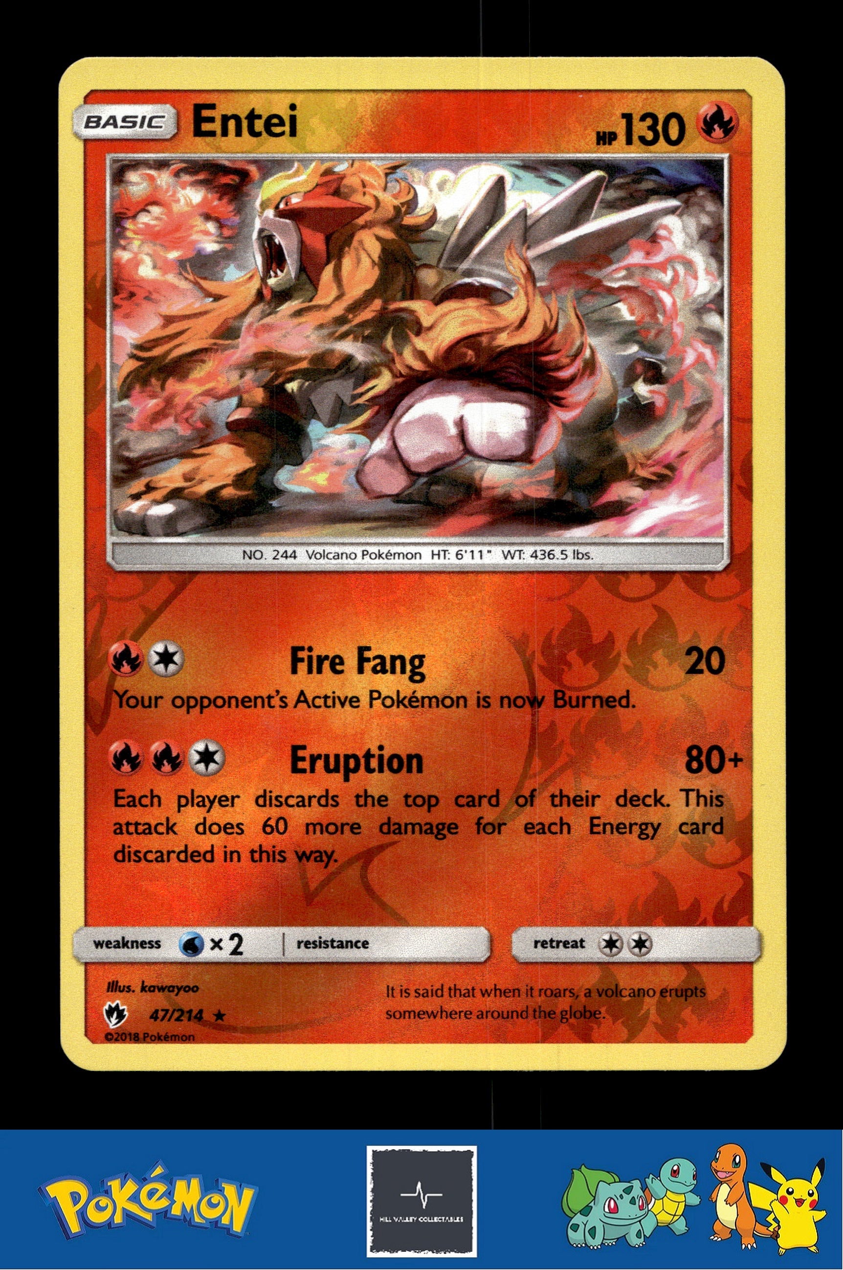 2018 Pokemon SM Lost Thunder 47/214 Entei Reverse