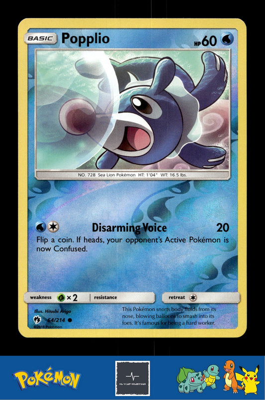 2018 Pokemon SM Lost Thunder 64/214 Popplio Reverse