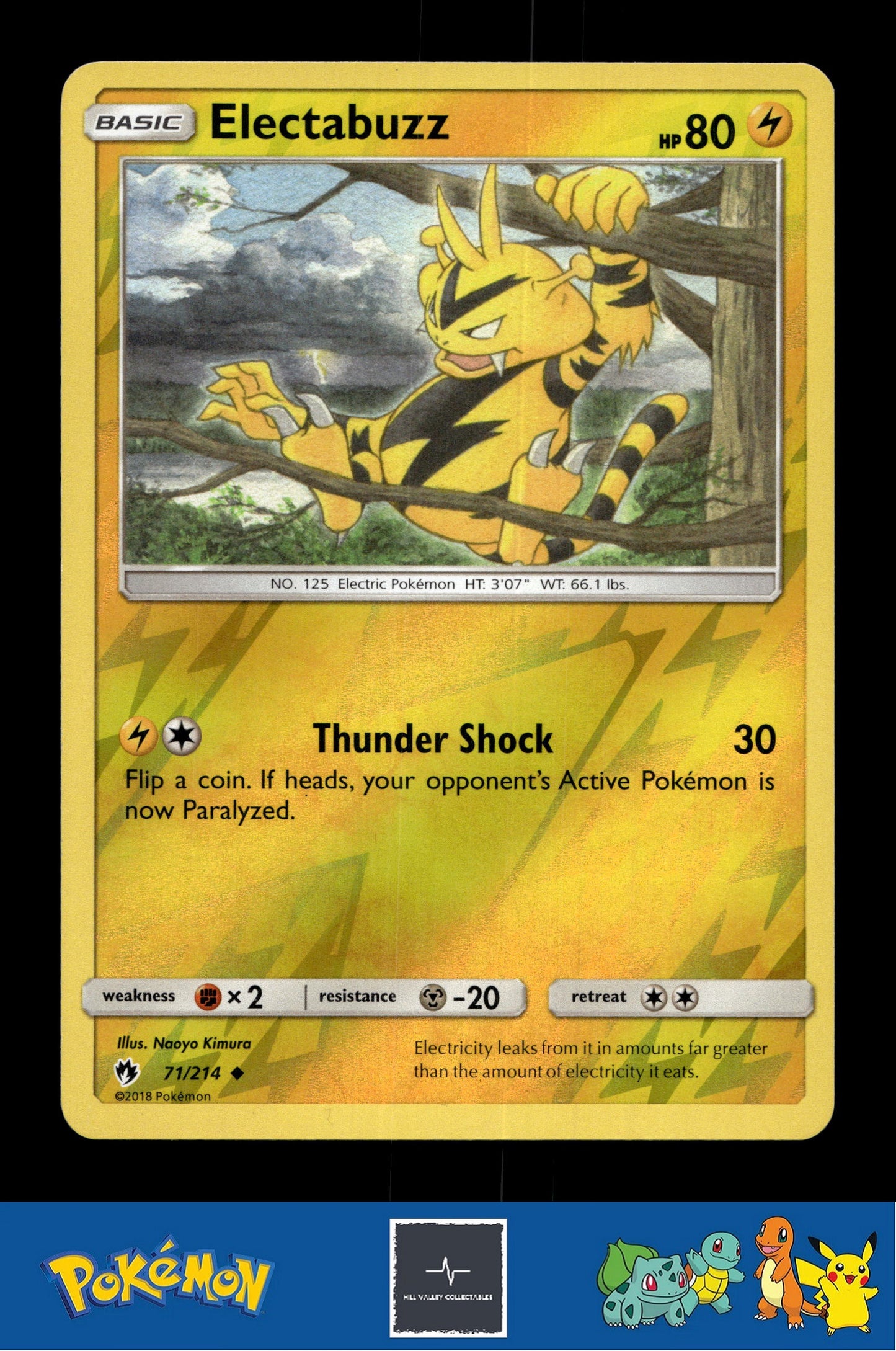 2018 Pokemon SM Lost Thunder 71/214 Electabuzz Reverse